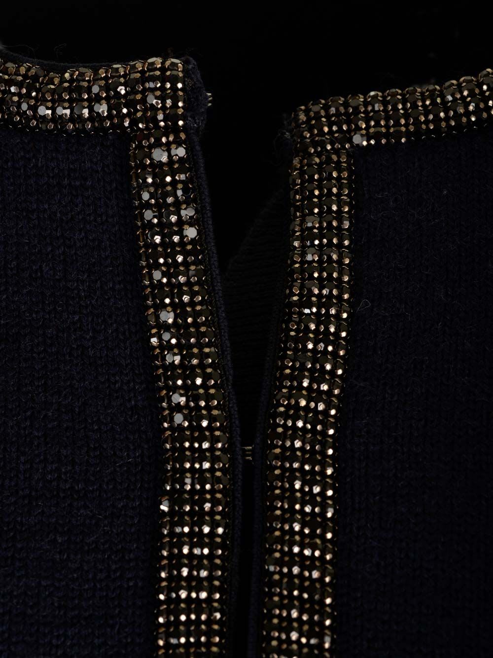 Shop Self-portrait Navy Embellished Knit Cardigan