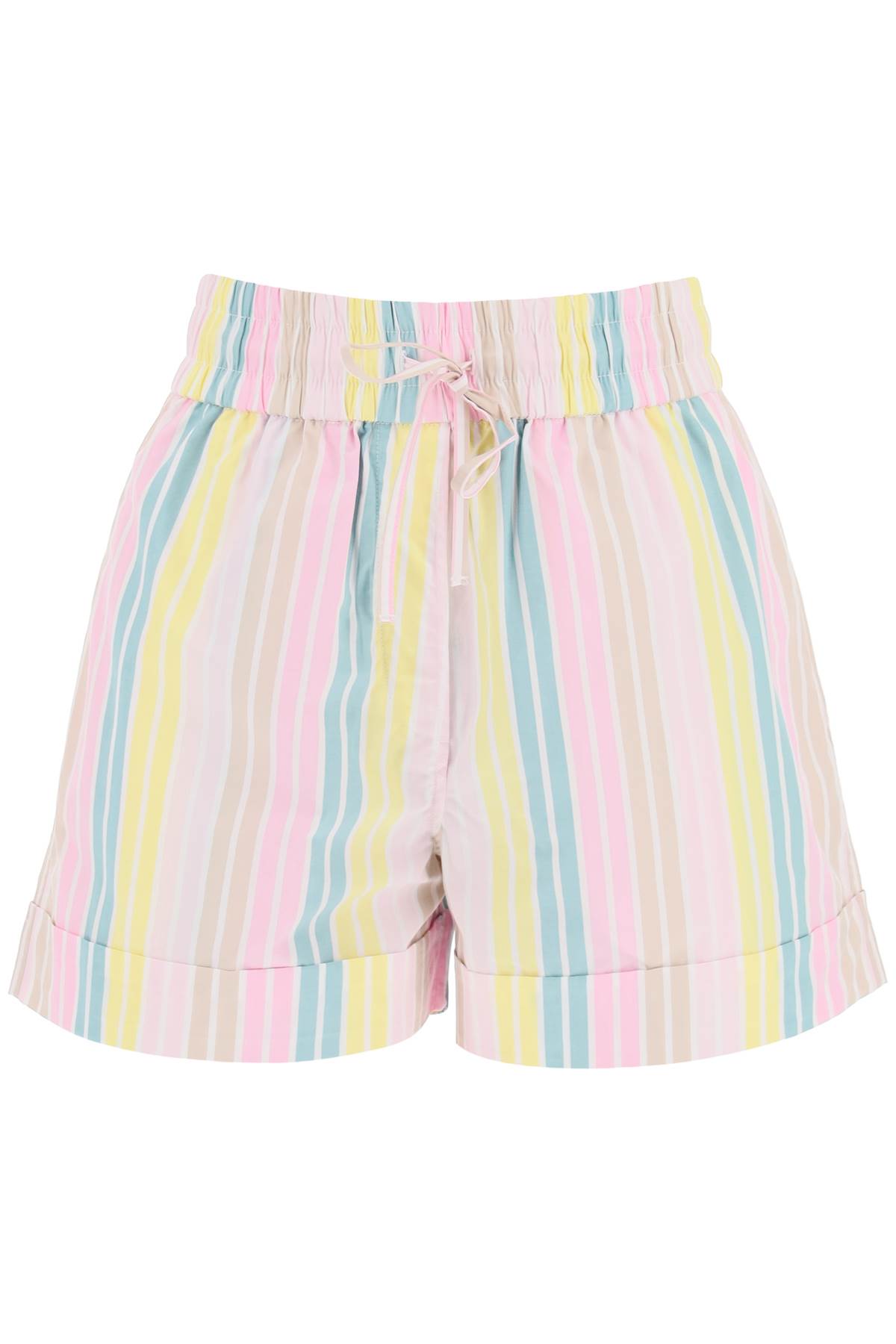 Shop Ganni Organic Cotton Shorts In Multicolour