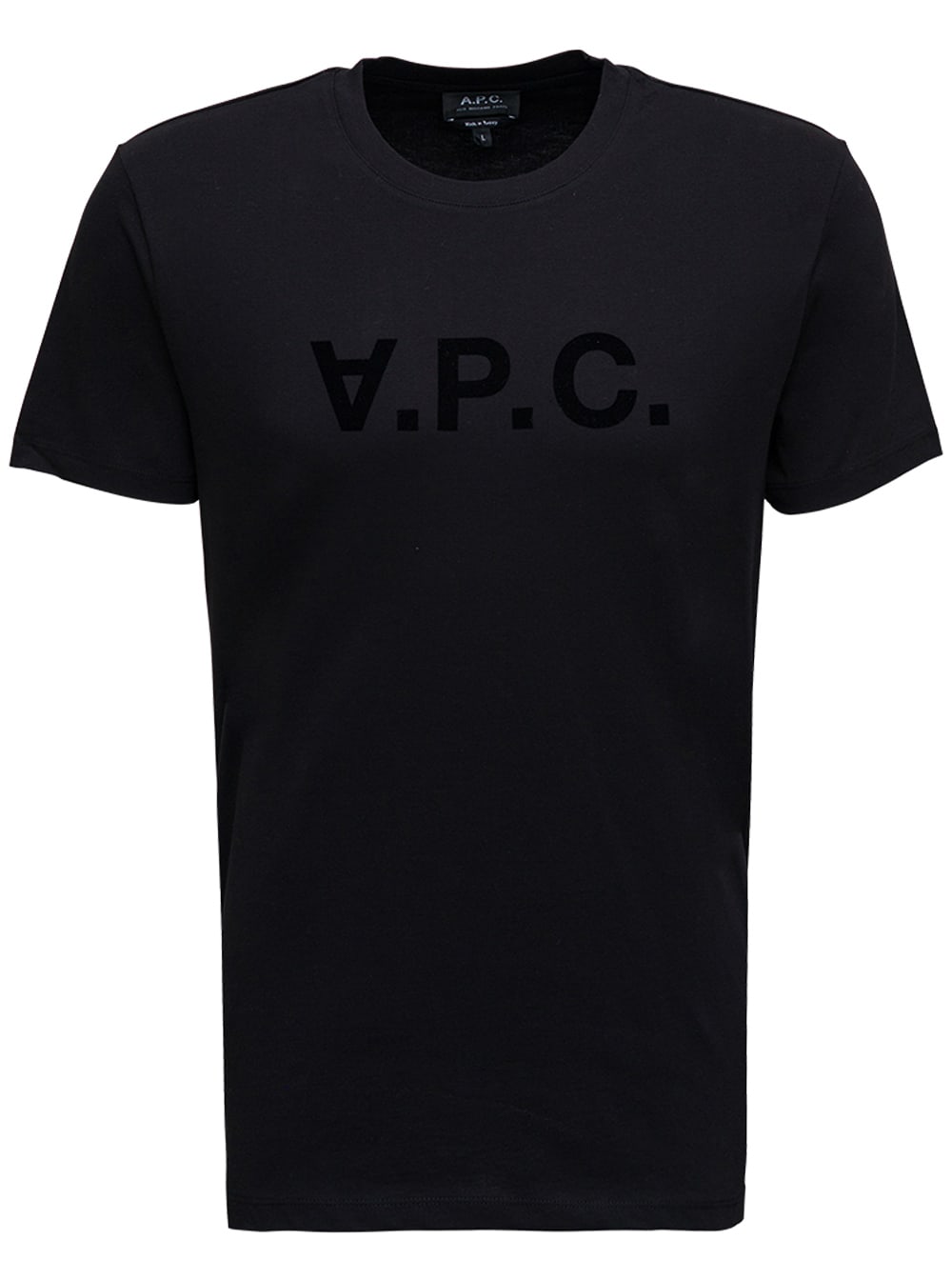 A.P.C. Black Cotton T-shirt With Logo