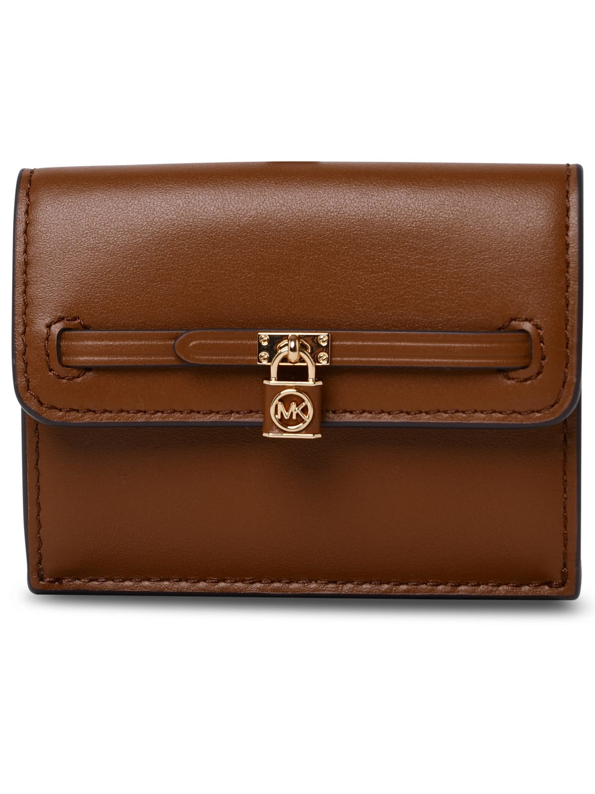 Shop Michael Kors Hamilton Legacy Brown Leather Card Holder In Marrone