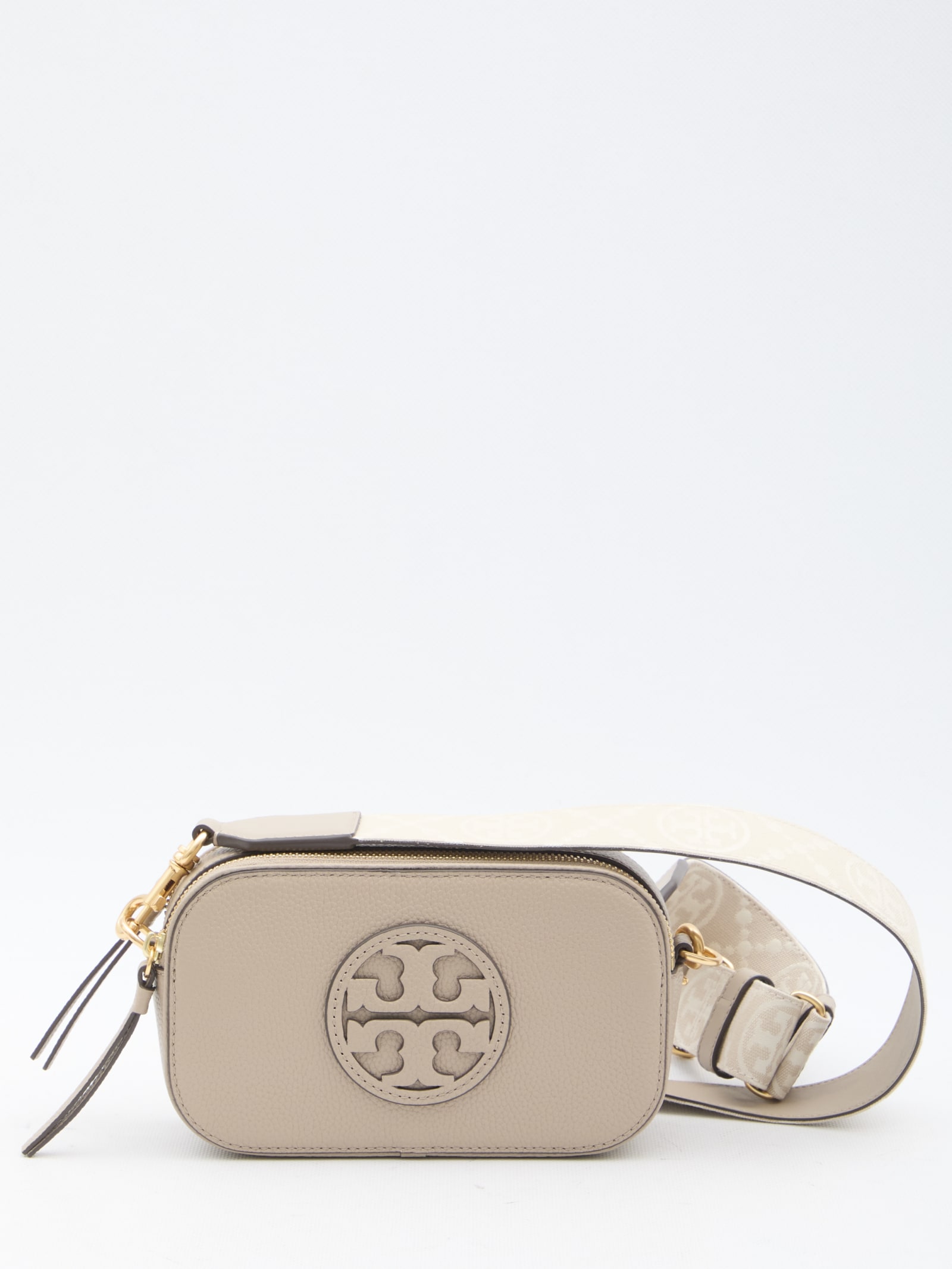 Shop Tory Burch Miller Mini Bag In Beige