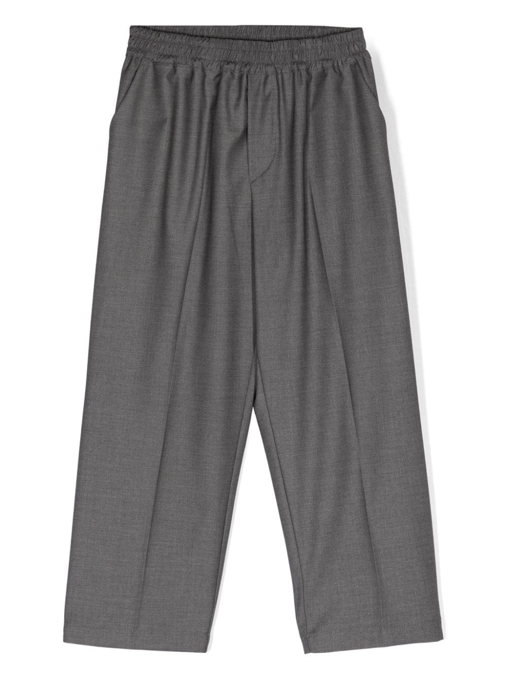 Shop Douuod Straight High-waisted Trousers In Gray
