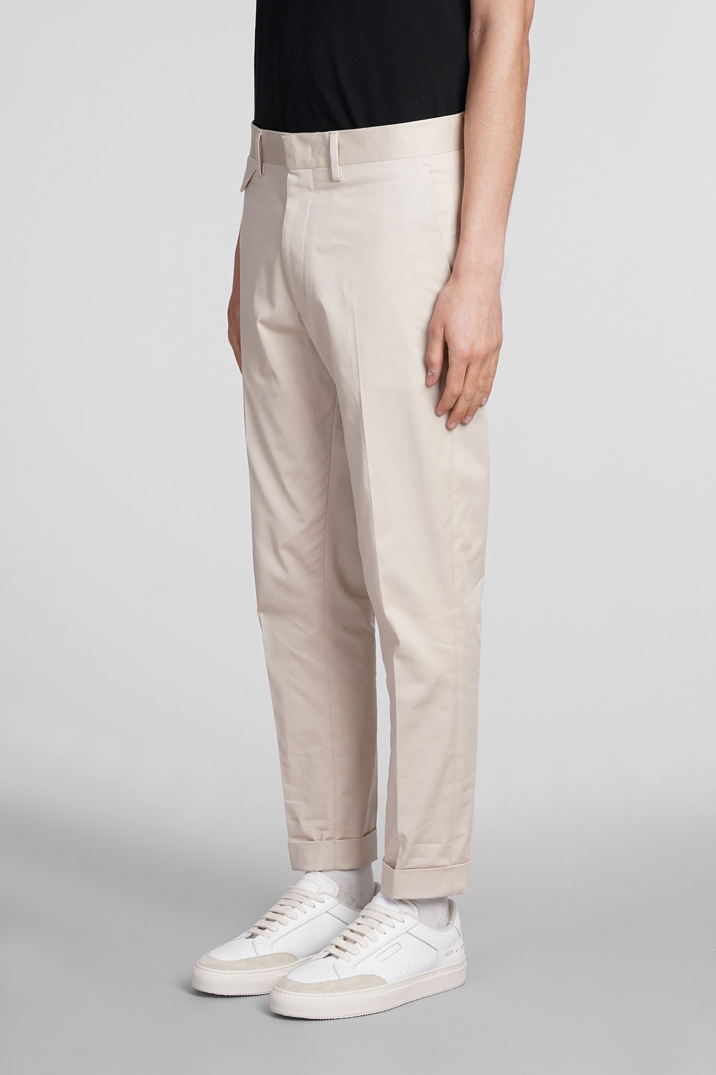 Shop Low Brand Cooper T1.7 Pants In Beige Cotton