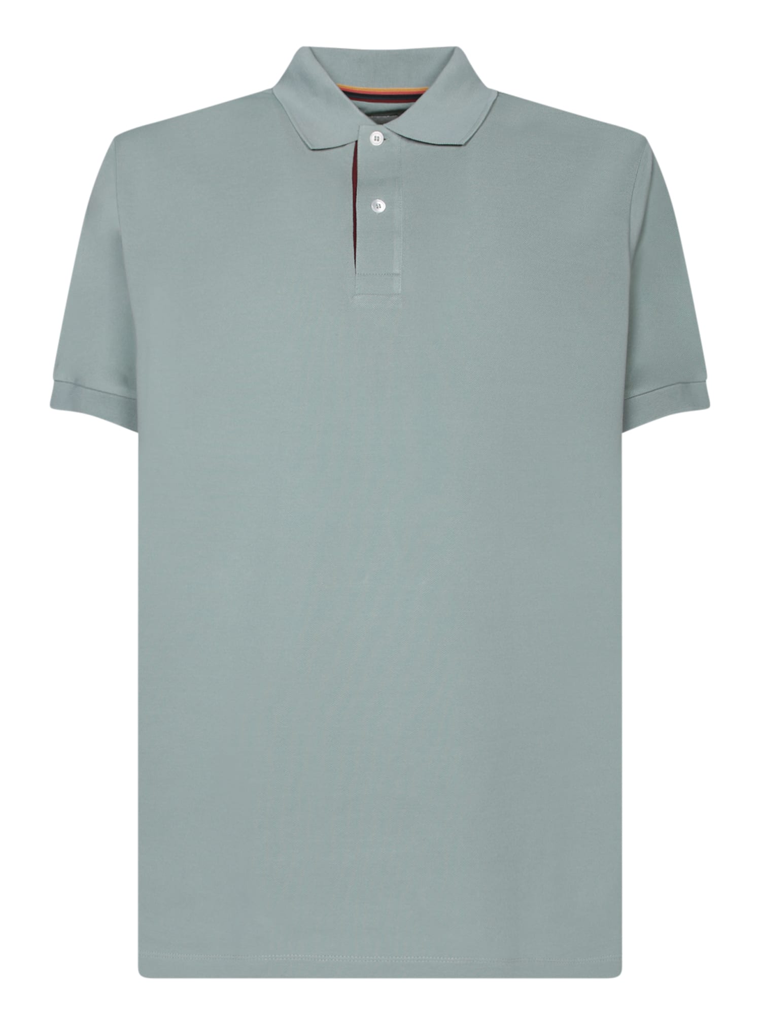 Shop Paul Smith Striped Motif Mint Green Polo Shirt