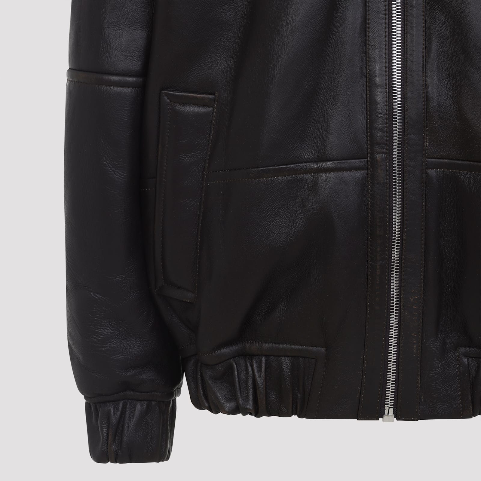 Jacquemus Bomber Jacket With Shearling Collar And Pockets In Black