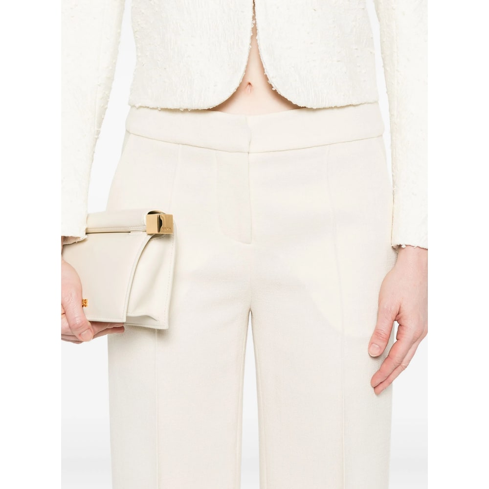 Gianluca Capannolo Pleated Zipper Casual Pants In White