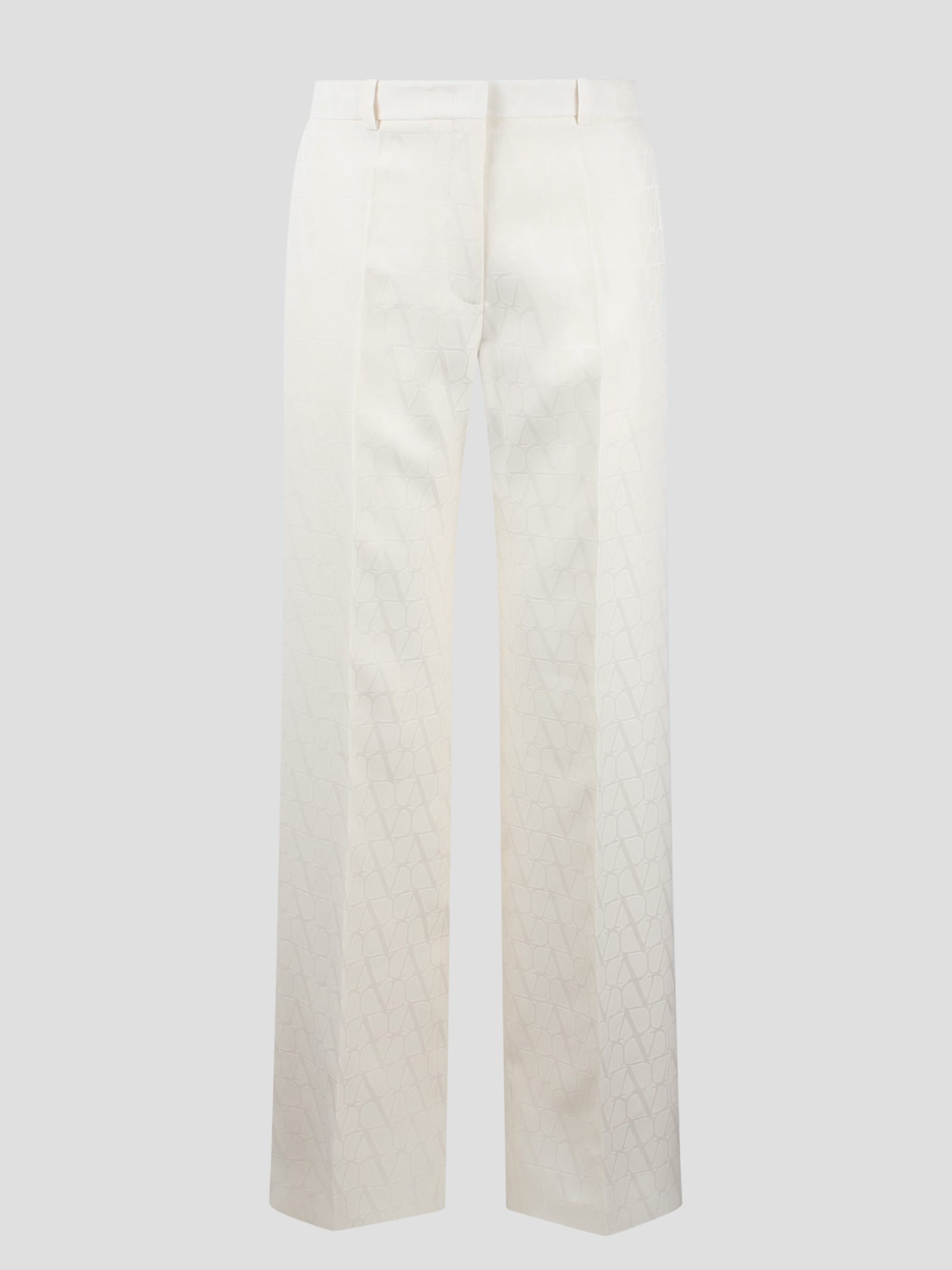 Shop Valentino Toile Iconographe Crepe Couture Tailored Trousers In White