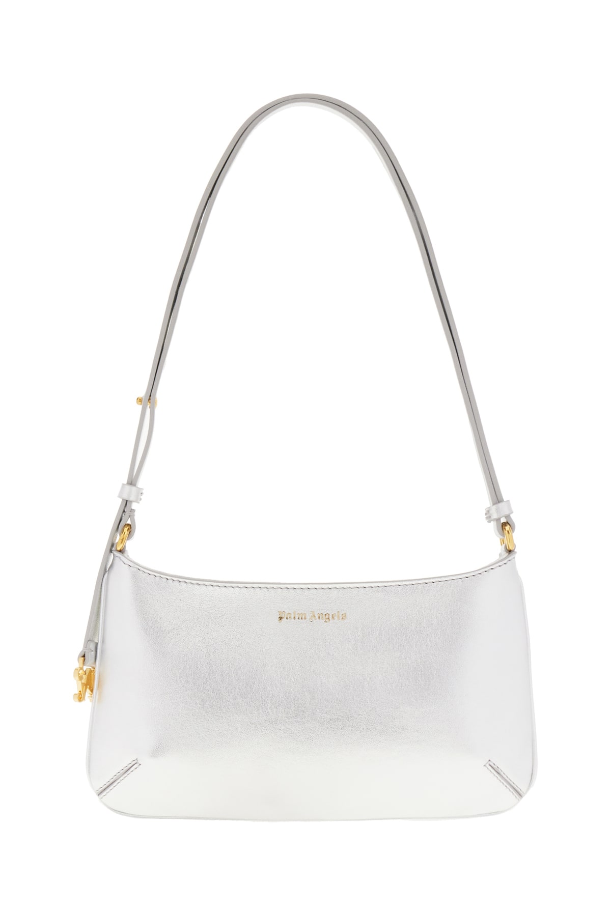 Shop Palm Angels Silver Leather Giorgina Shoulder Bag In 7276