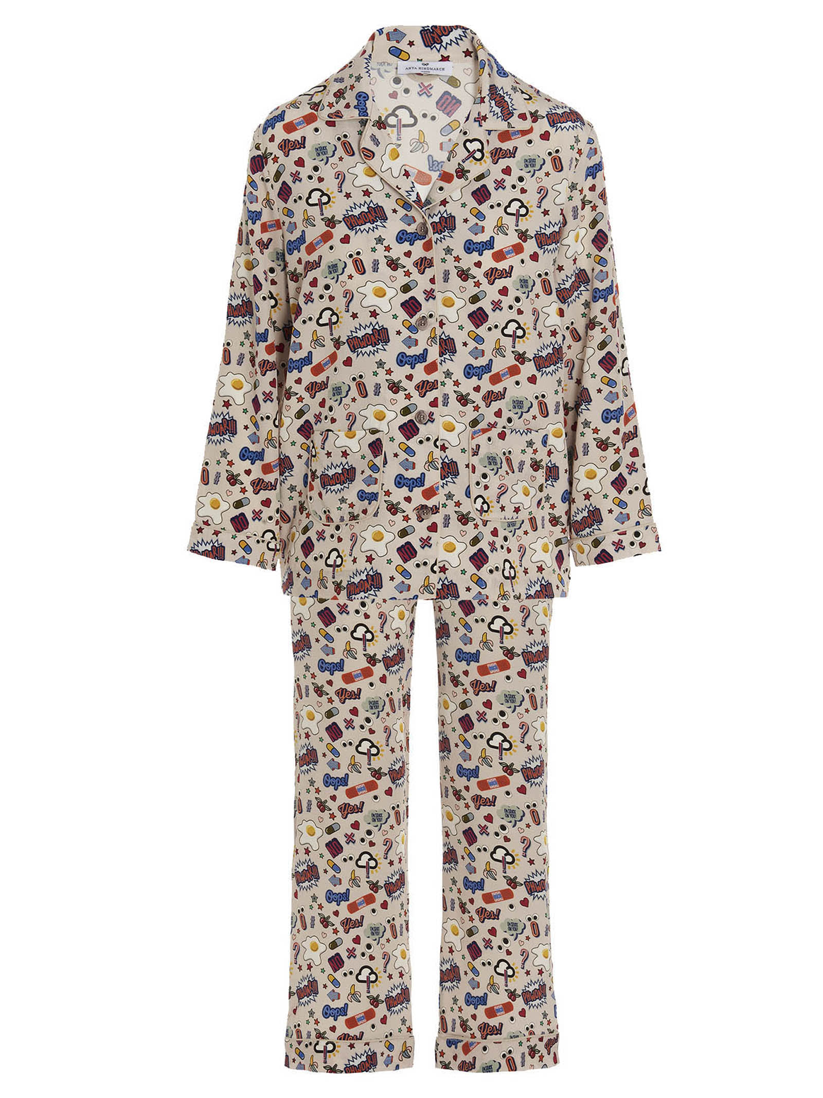 Anya Hindmarch Silk Pijama Featuring An All Over Print