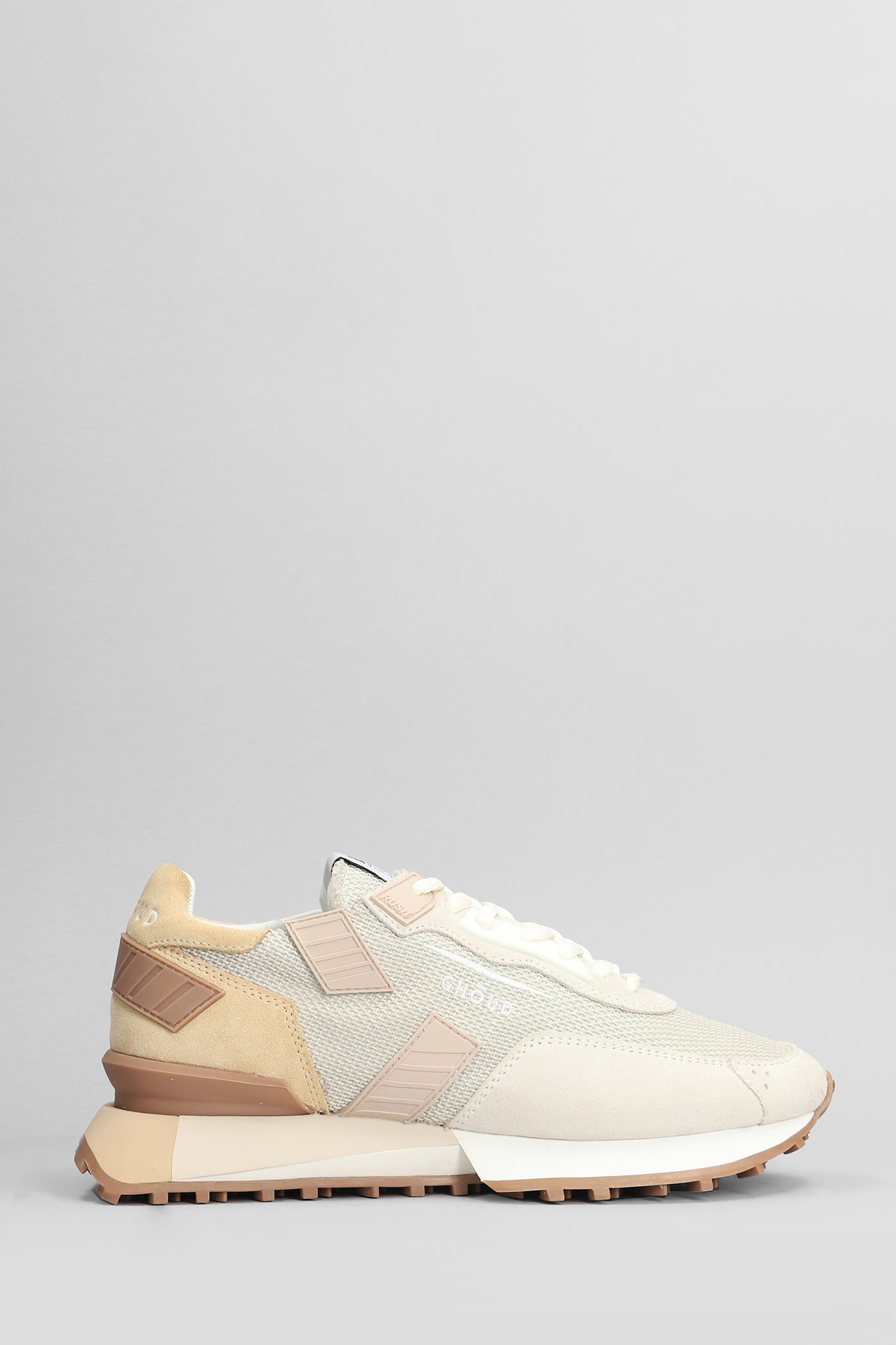Shop Ghoud Rush Groove Sneakers In Beige Suede And Fabric
