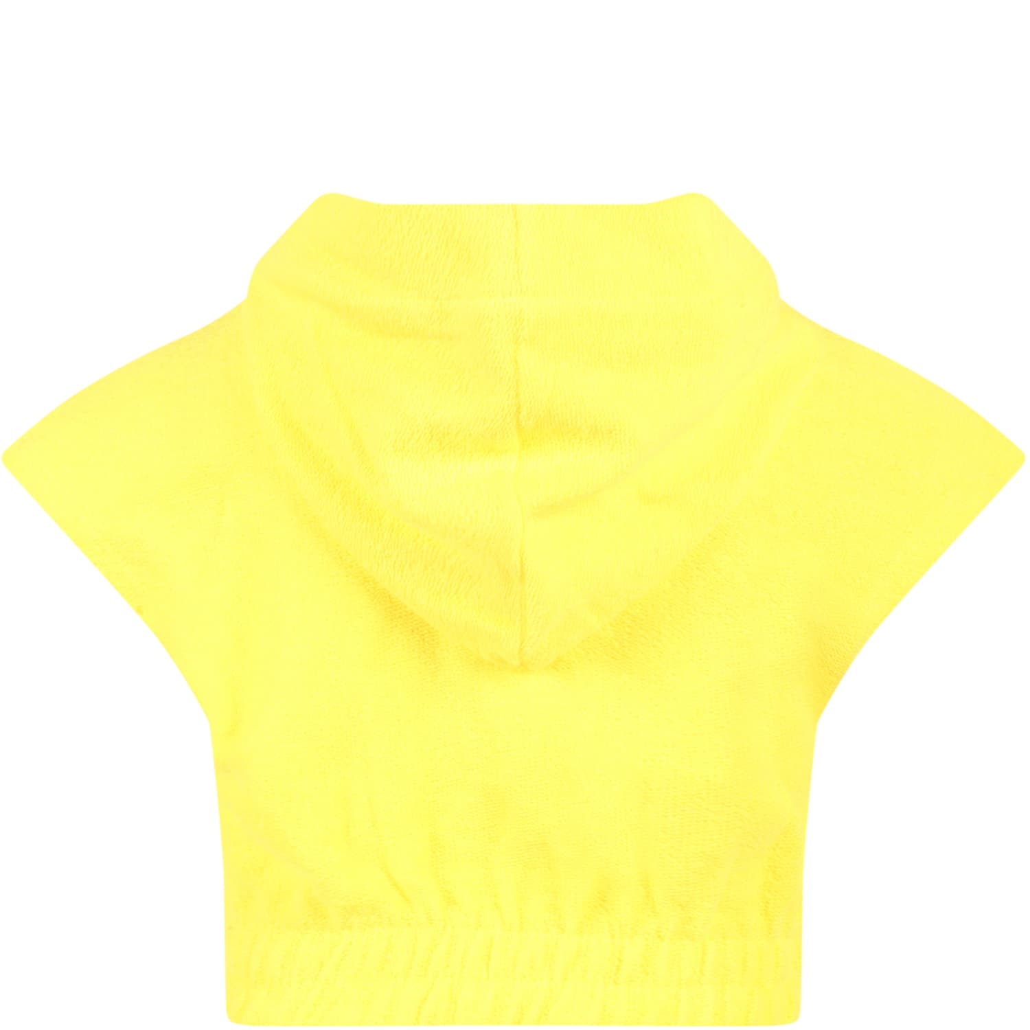 Shop Msgm Yellow Sweatshirt For Girl With Logo