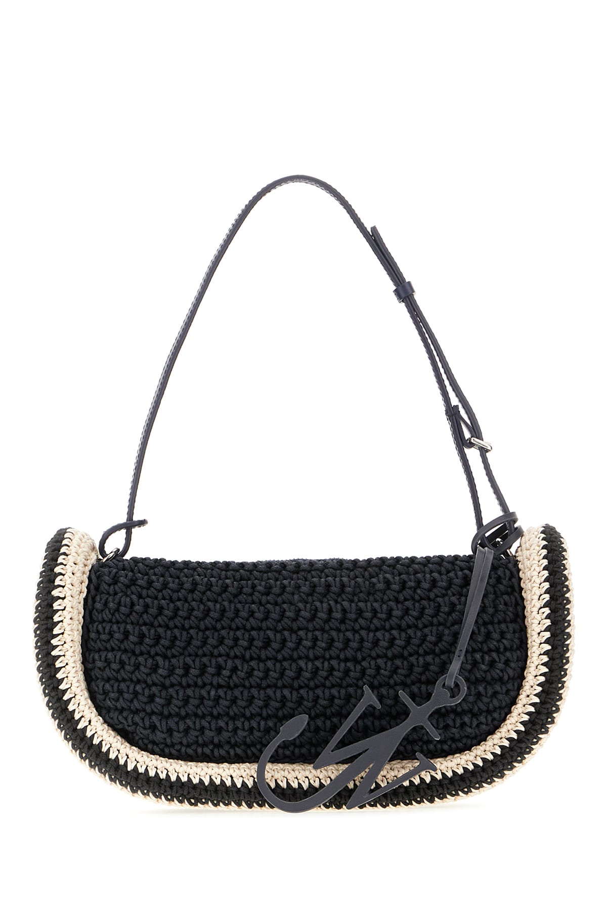 Jw Anderson Midnight Blue Raffia Bumper-15 Shoulder Bag In 888