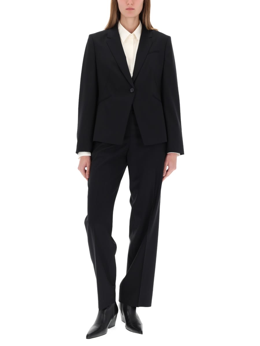 Hugo Boss Boss Tuleah Wool Flare Pants In Black