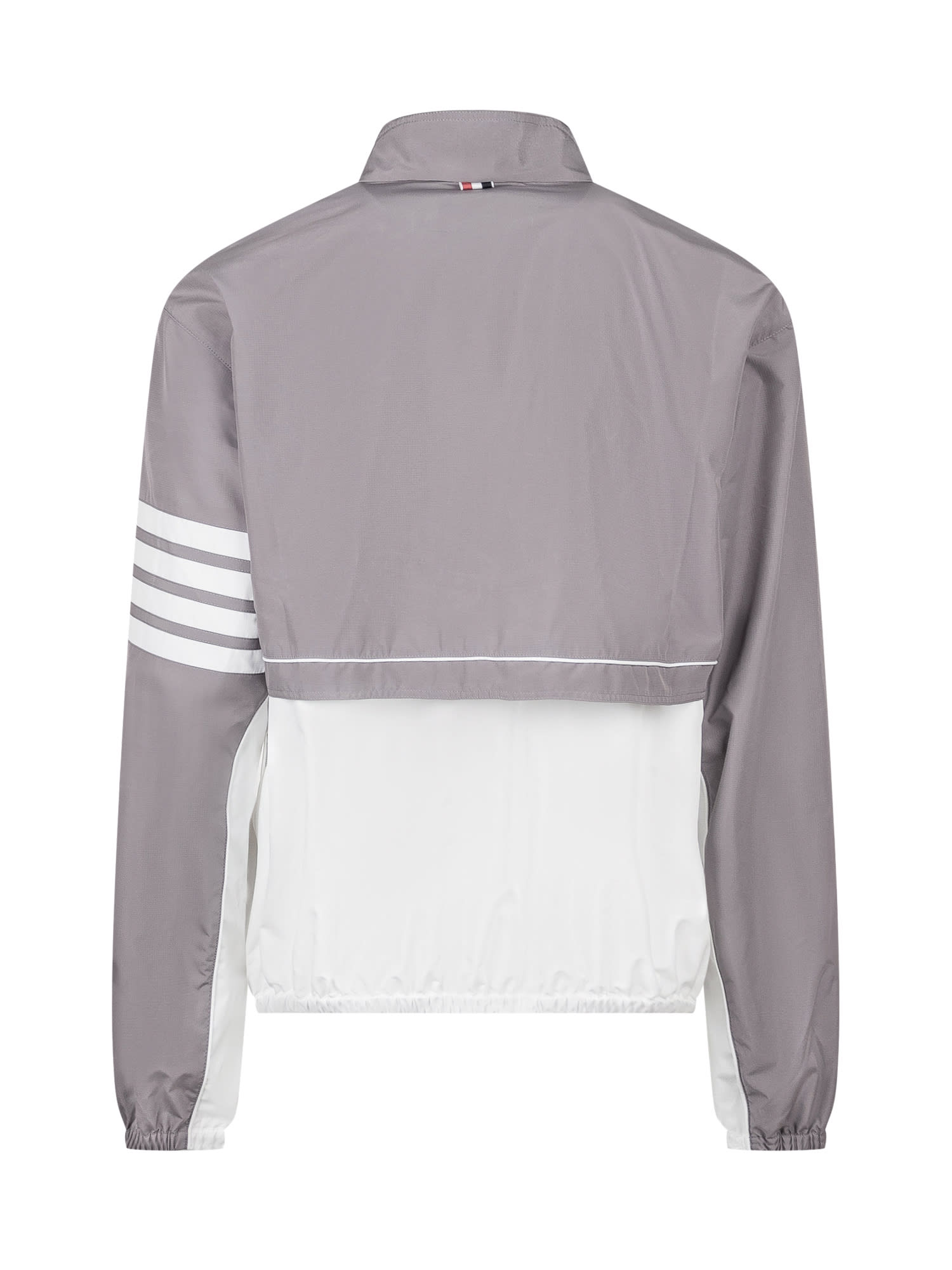 Thom Browne Two-tone Polyester Windbreaker In Med Grey