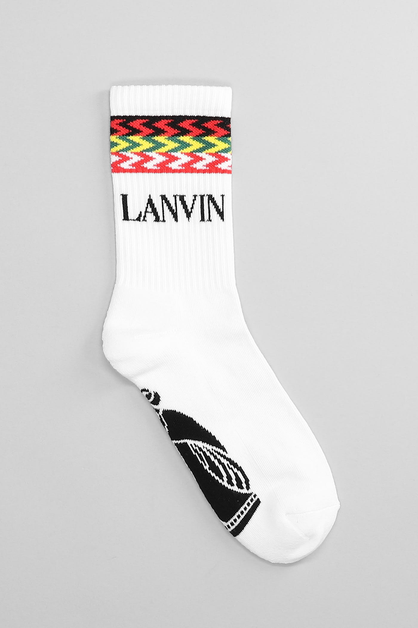 Shop Lanvin Socks In Black And White Cotton