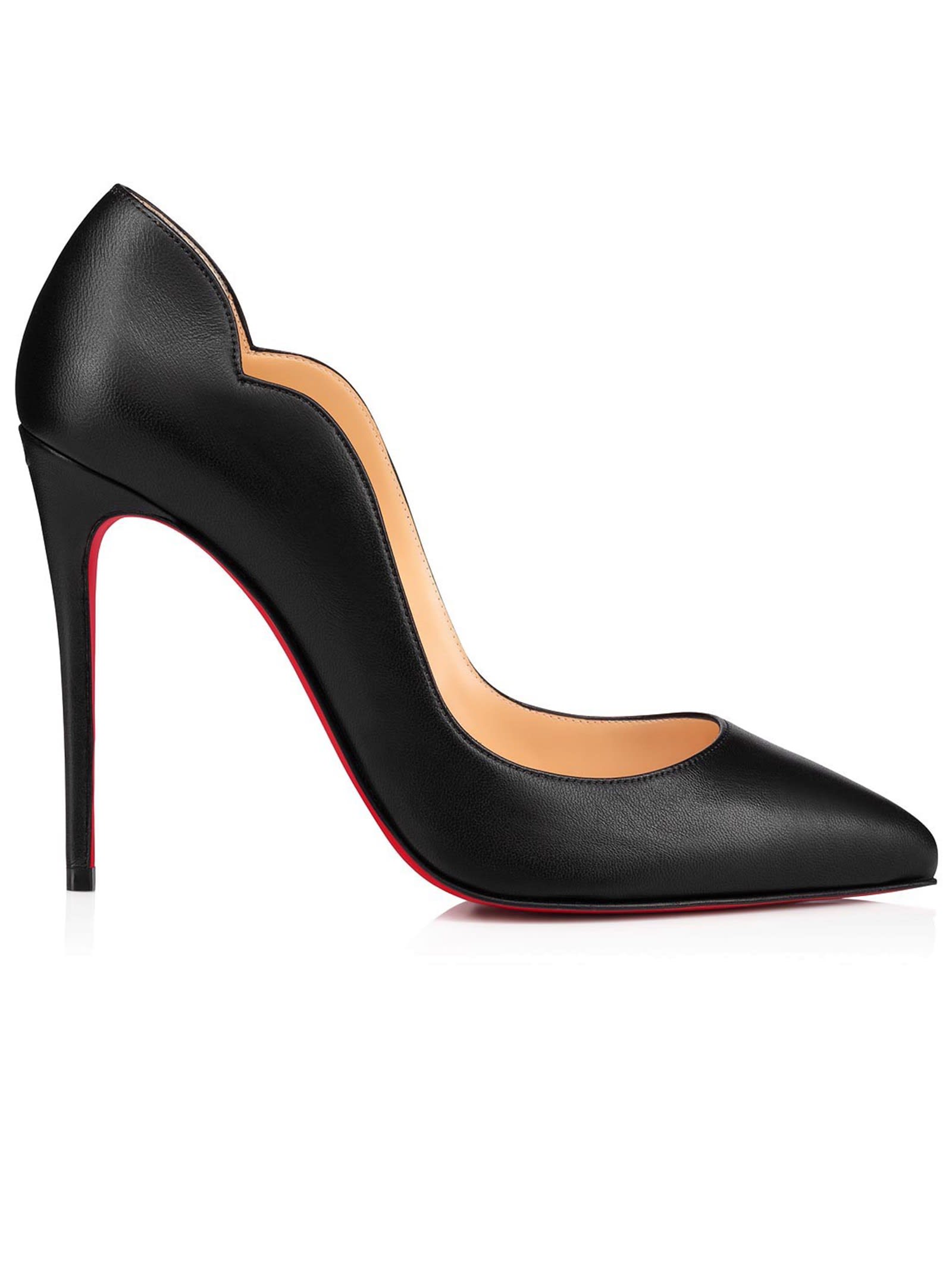 Buy Christian Louboutin Black Leather Hot Chick Pumps online, shop Christian Louboutin shoes with free shipping