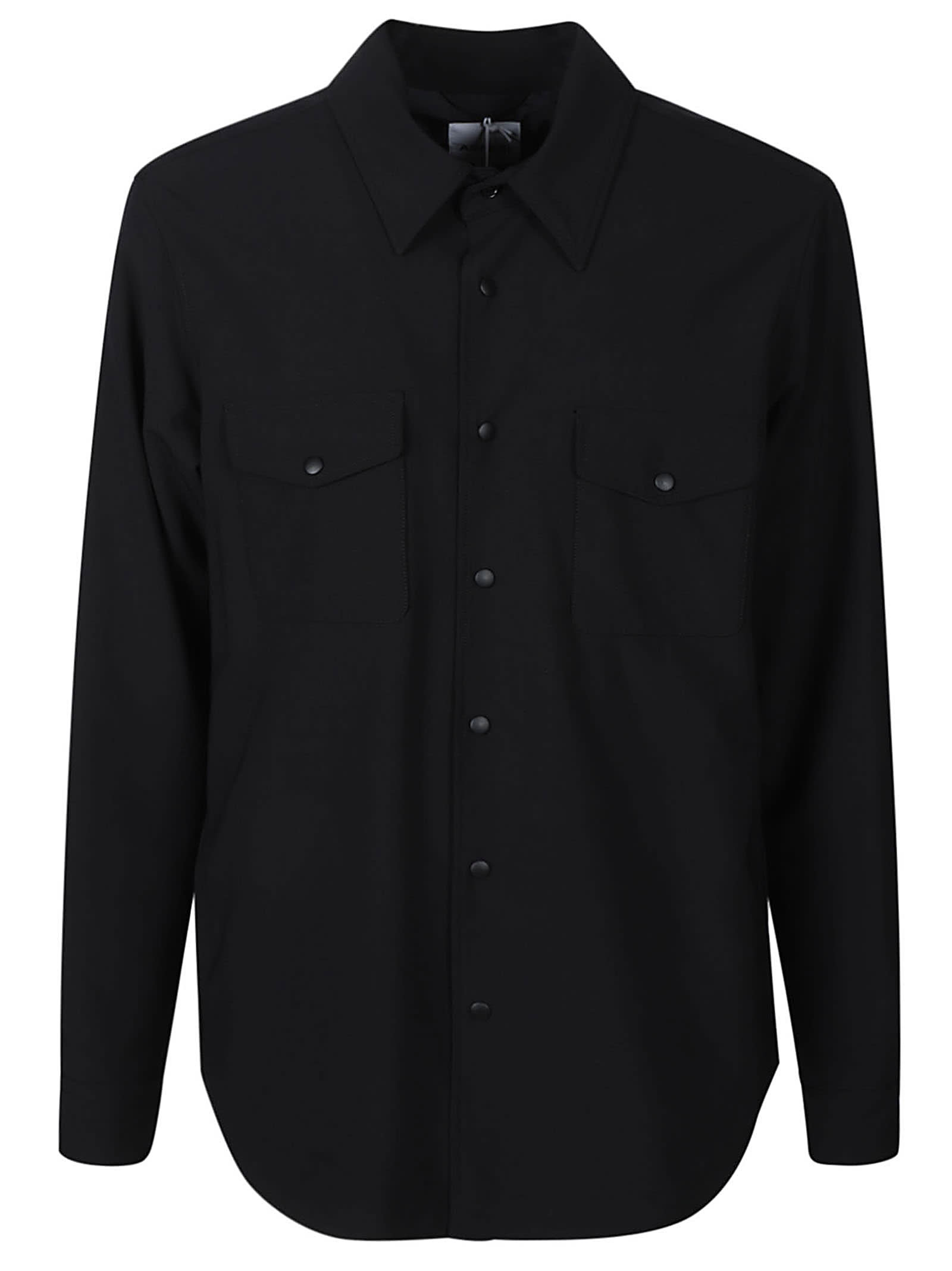 Shop Aspesi Buttoned Pocket Shirt In Black