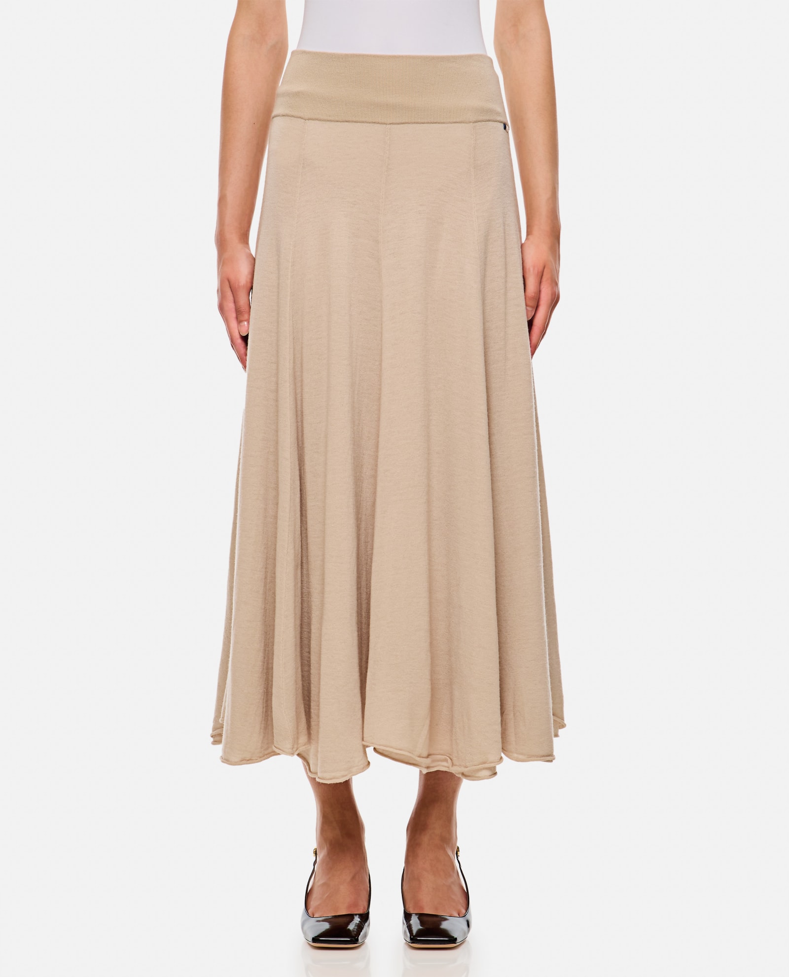 Shop Extreme Cashmere Spin Cashmere Skirt In Beige