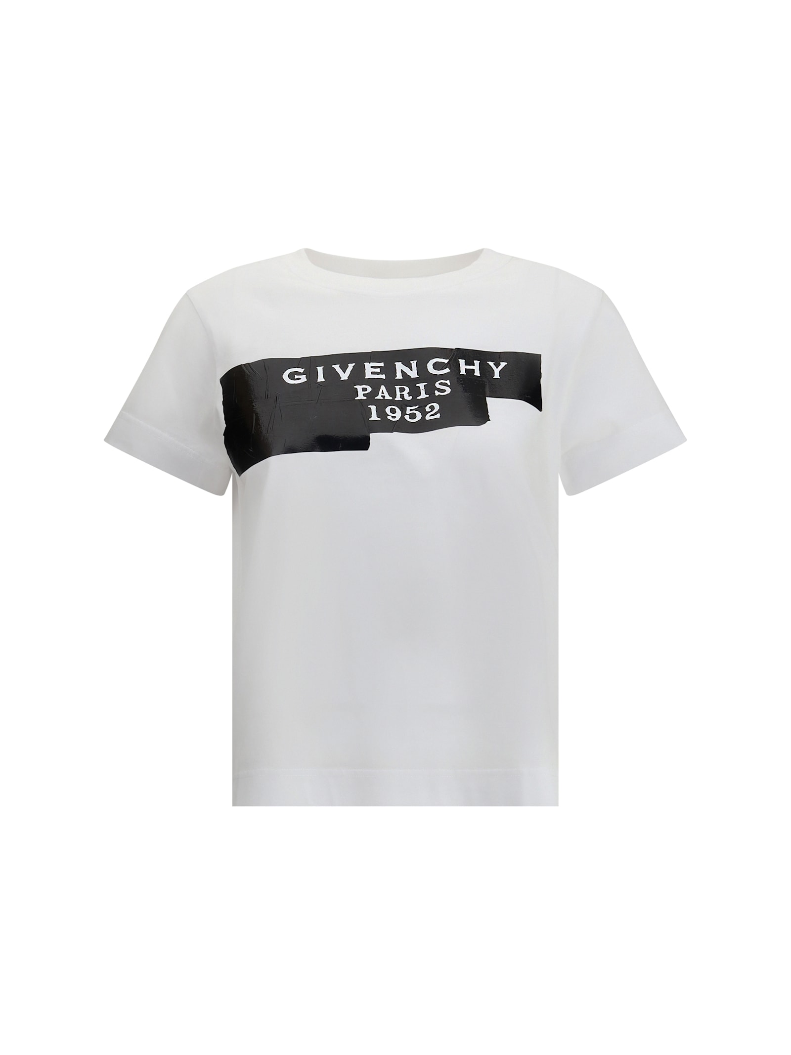 Givenchy White T-shirt With Lettering Logo On The Front In Cotton Woman In Black