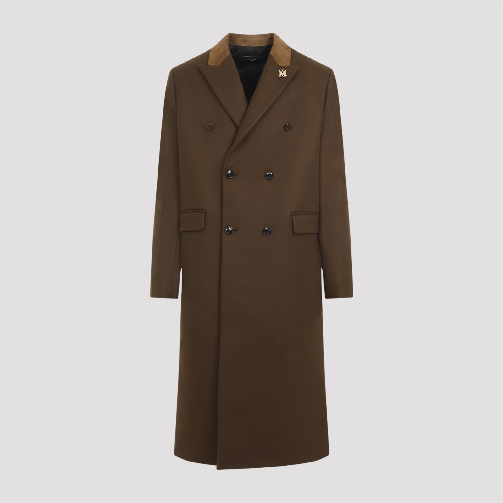 Shop Amiri Db Overcoat In Dark Brown