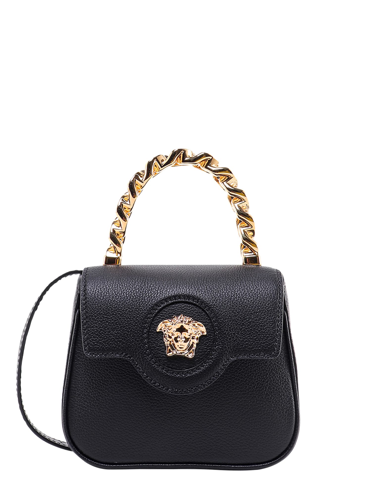 Shop Versace Handbag In Black