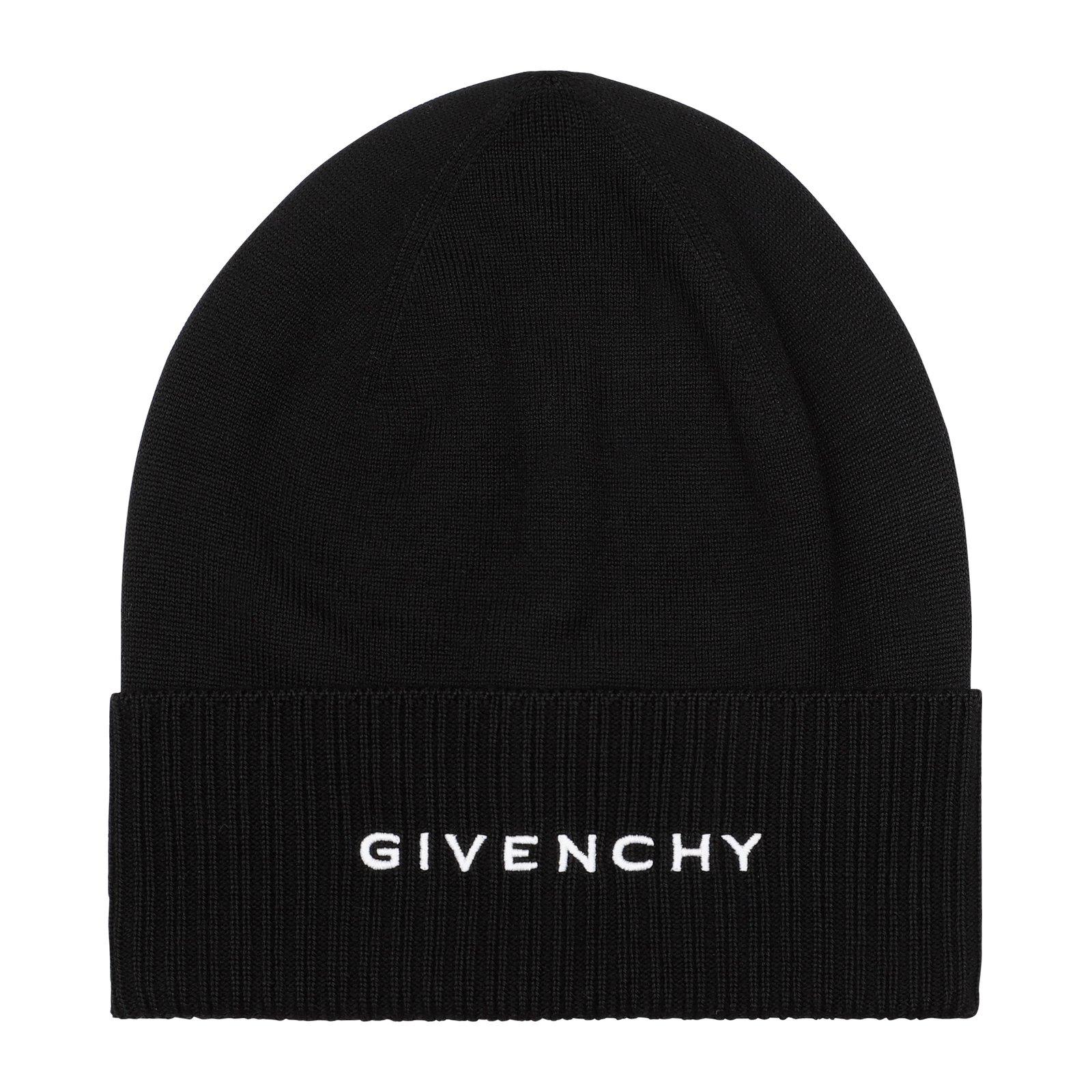 GIVENCHY LOGO EMBROIDERED BEANIE