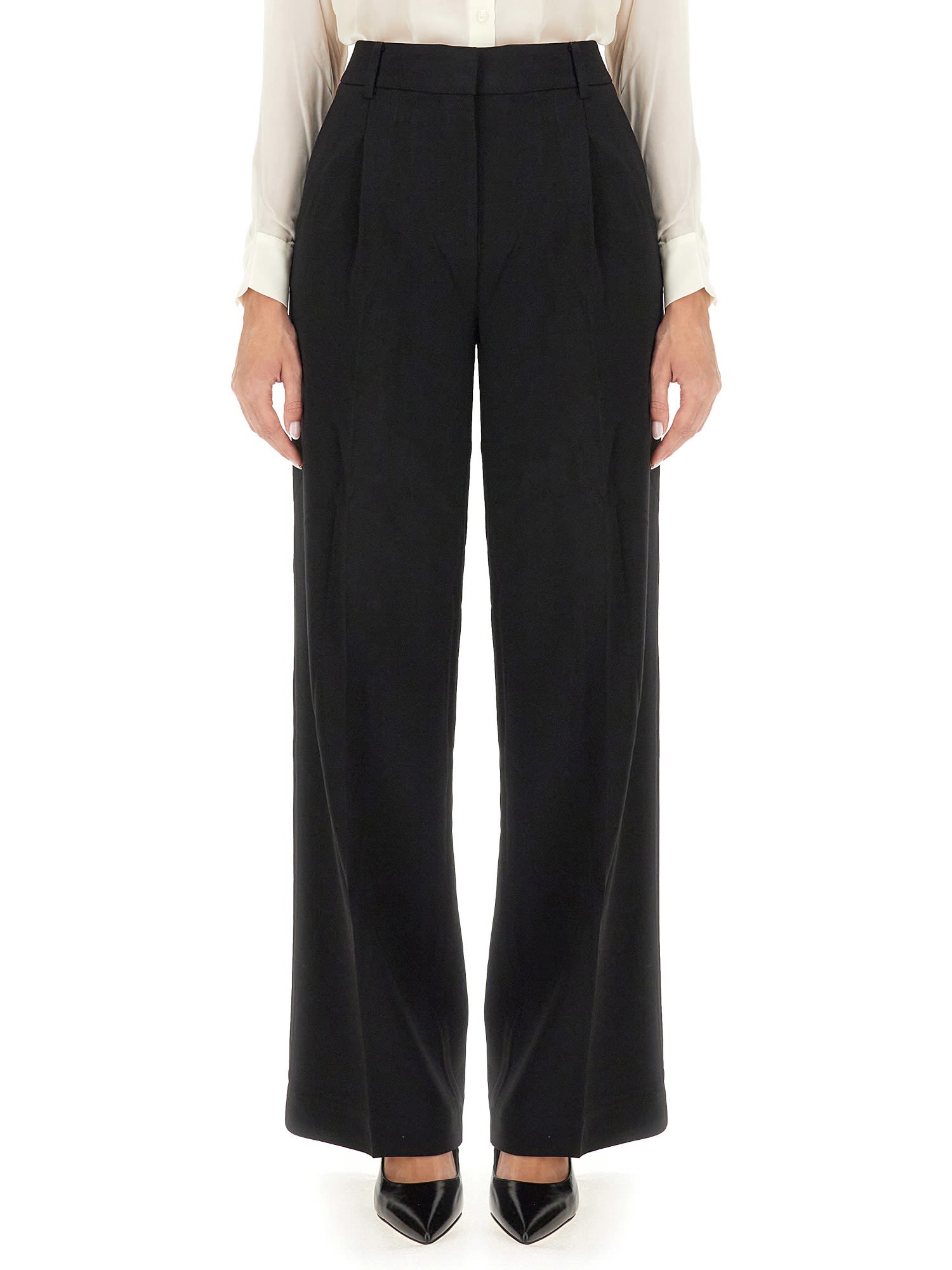 Crepe Trousers With Wide Leg