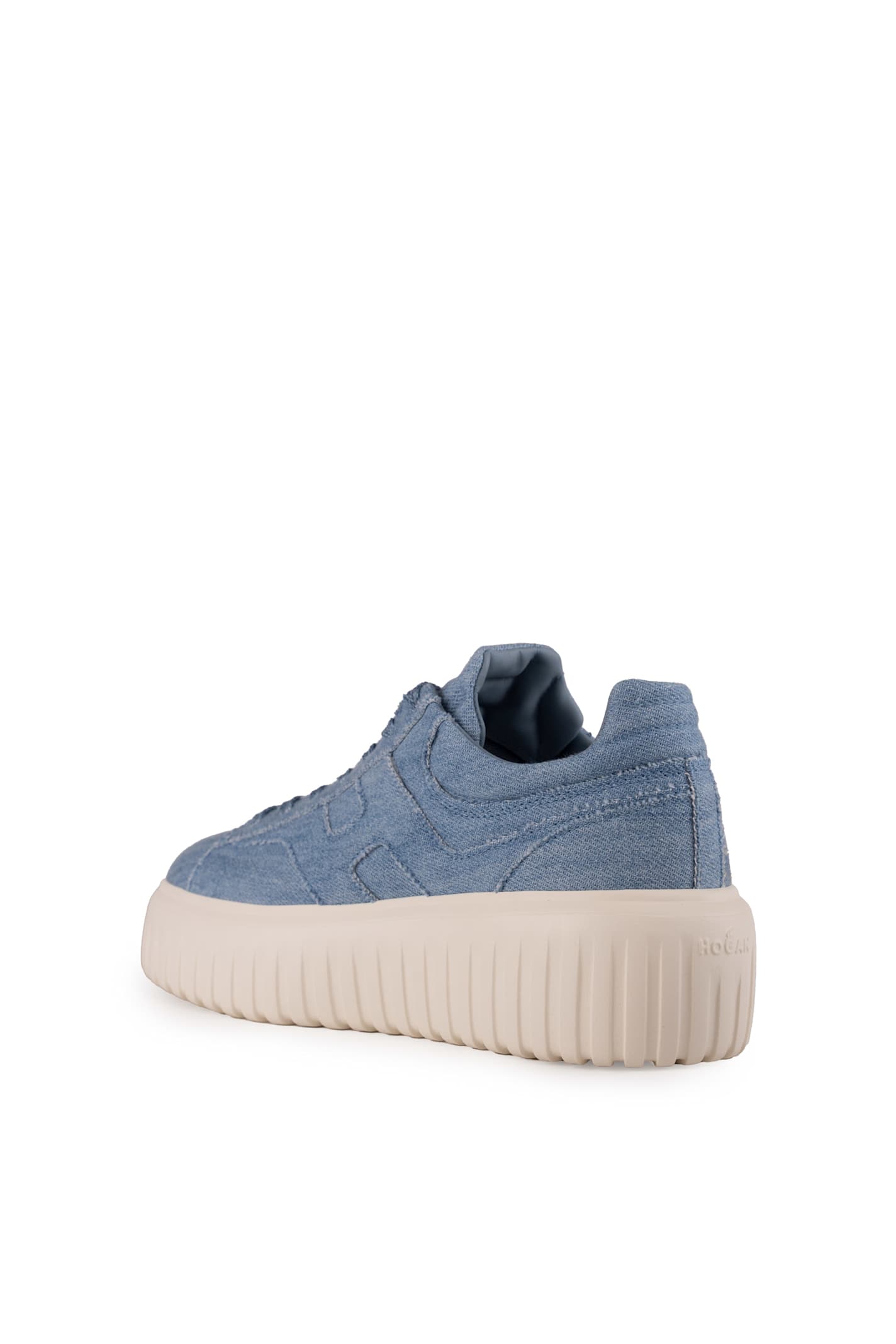Hogan H-stripes Sneakers In Denim In Denim Chiaro