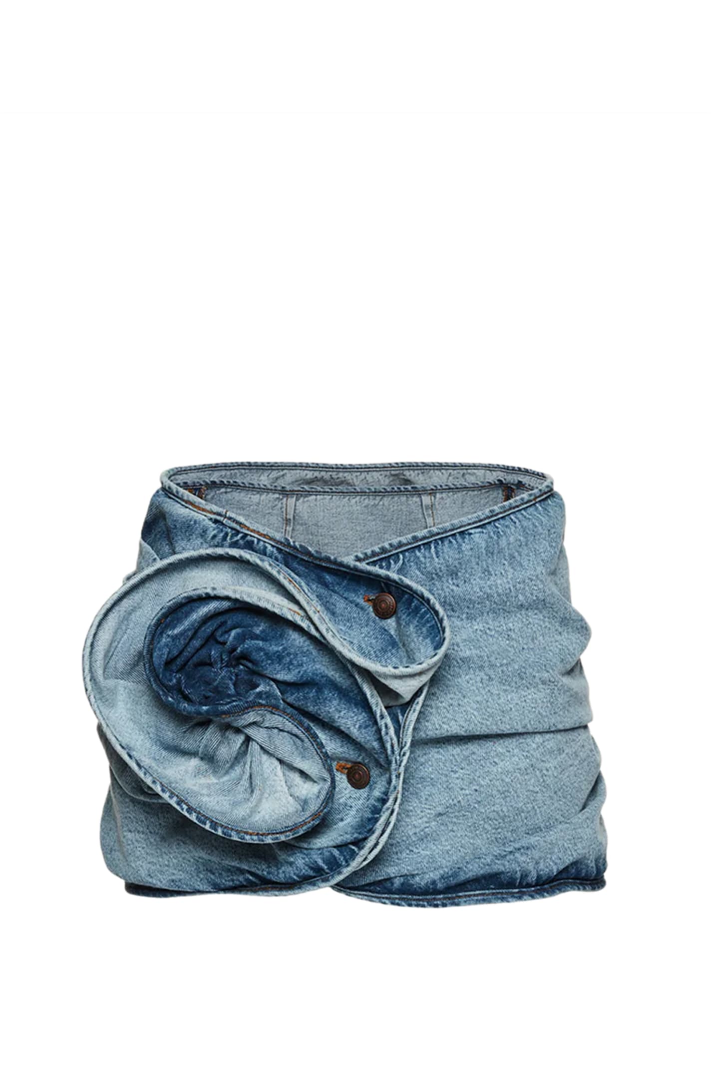 Shop Magda Butrym Denim Mini Skirt In Blue