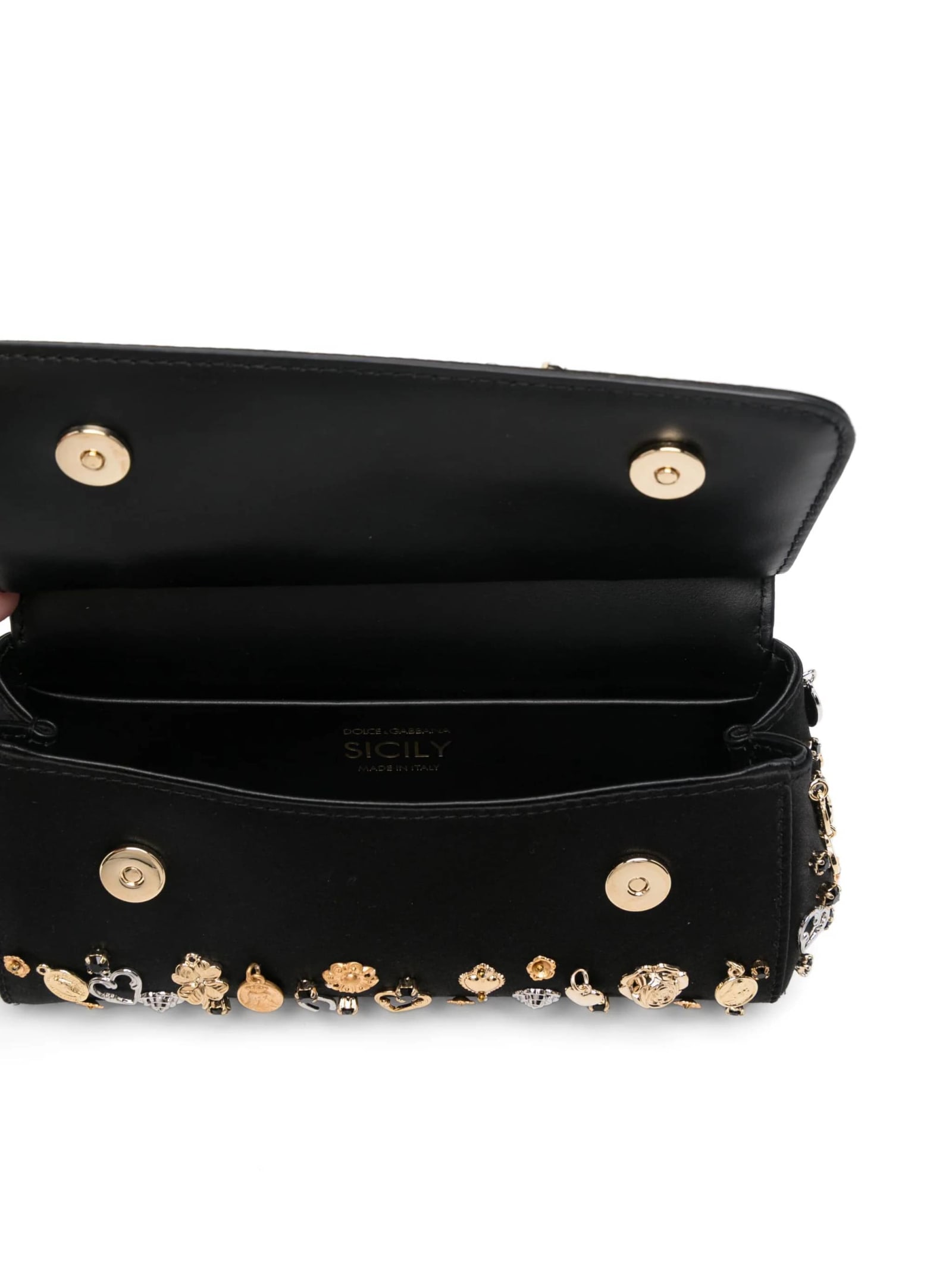 Shop Dolce & Gabbana Sicily In Raso In Nero Multic