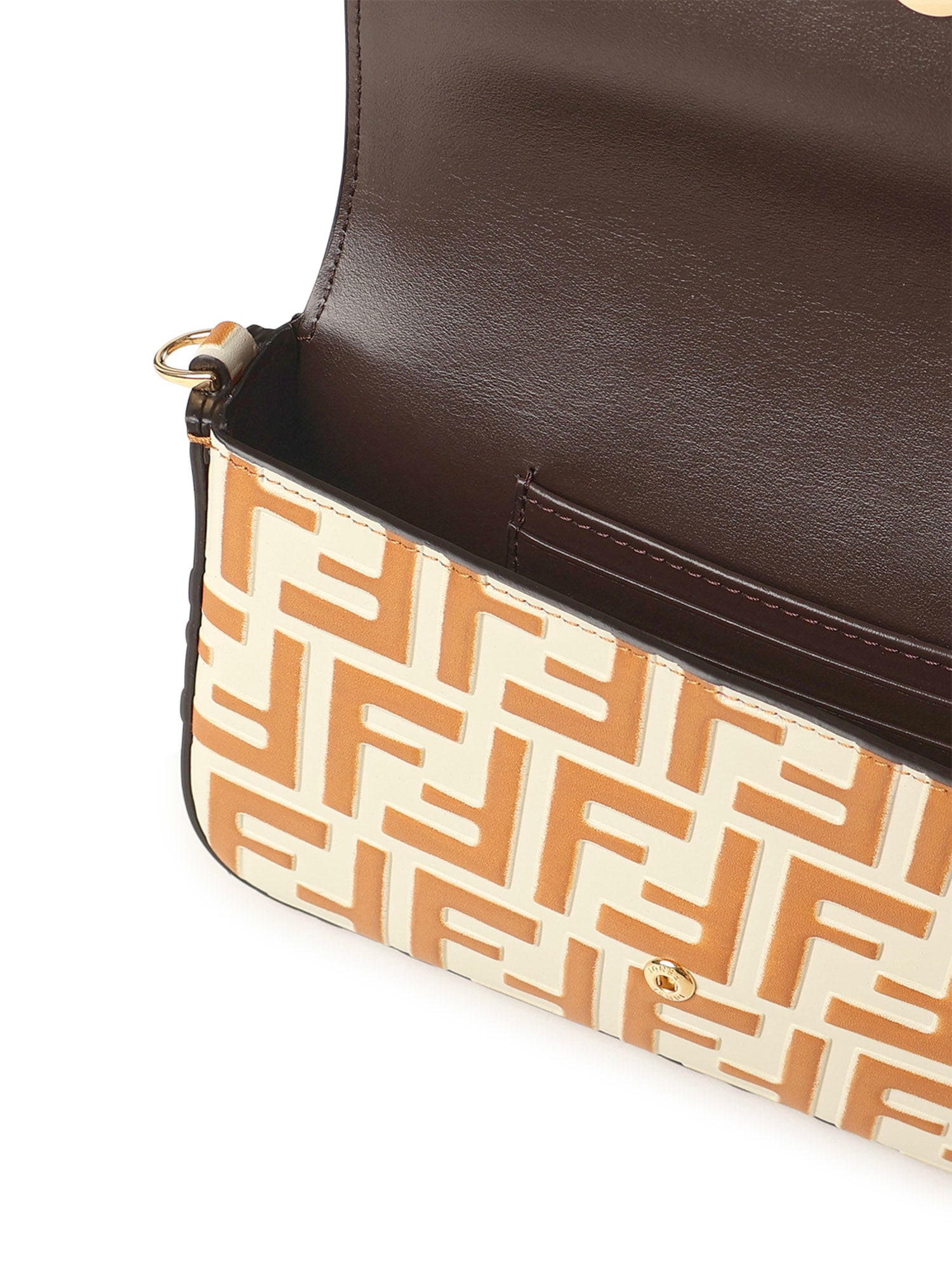 Fendi Ff Diamonds Wallet On Chain In Orange