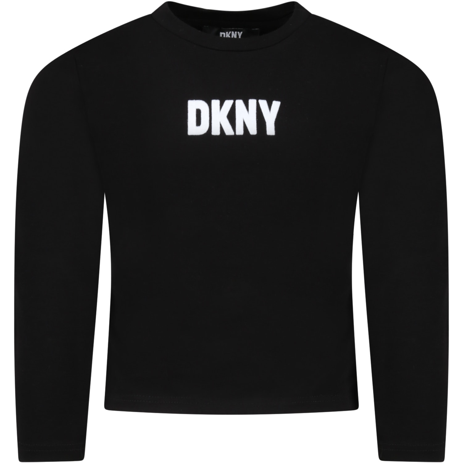 DKNY Black T-shirt For Kids With Logo