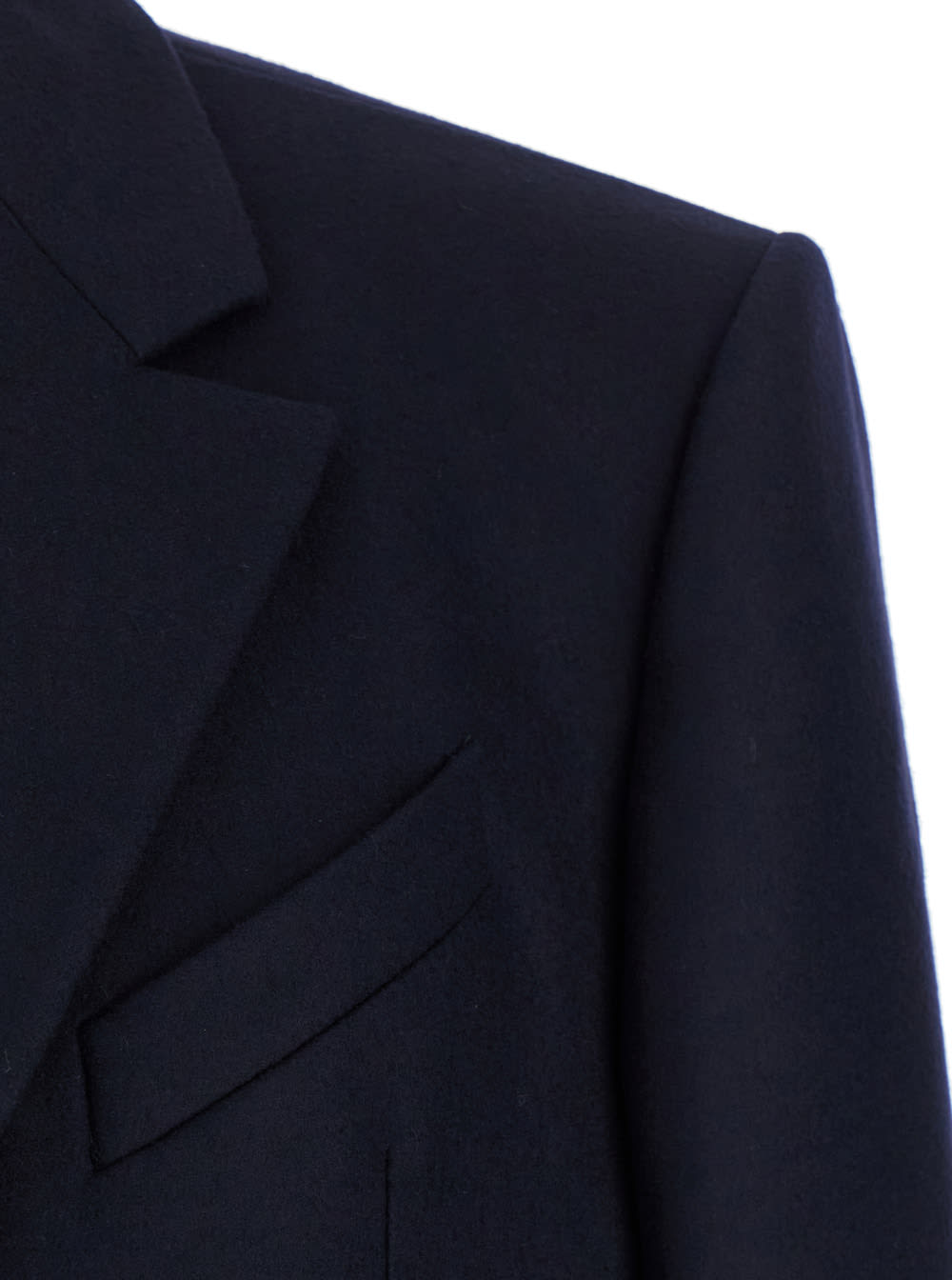 Shop Givenchy Blue Long Coat With Notched Revers In Wool Man