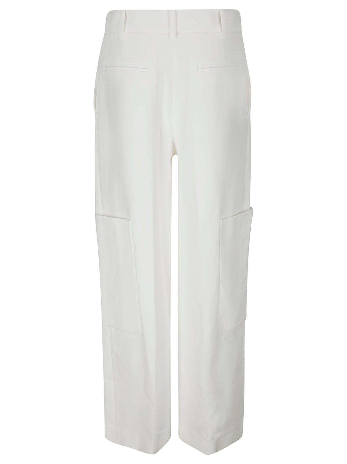 Shop Khaite Caiton High-waisted Tailored Trousers In Chalk