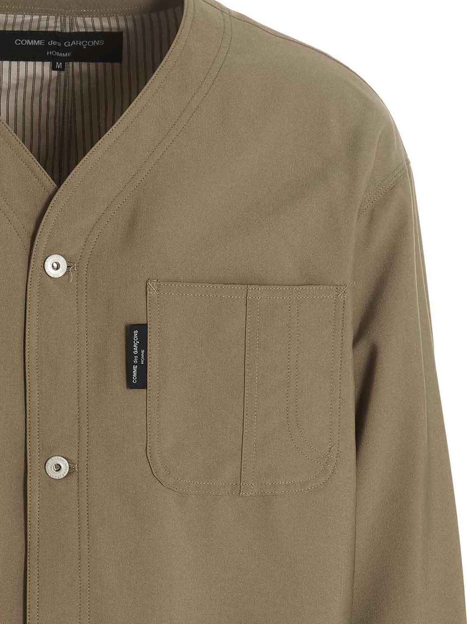 Shop Comme Des Garçons Homme Deux Tropical Wool Blazer Jacket In Beige