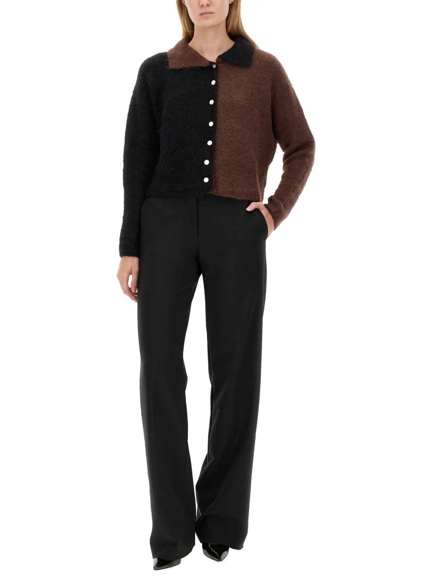 Shop Alysi Mohair Cardigan In Multicolour