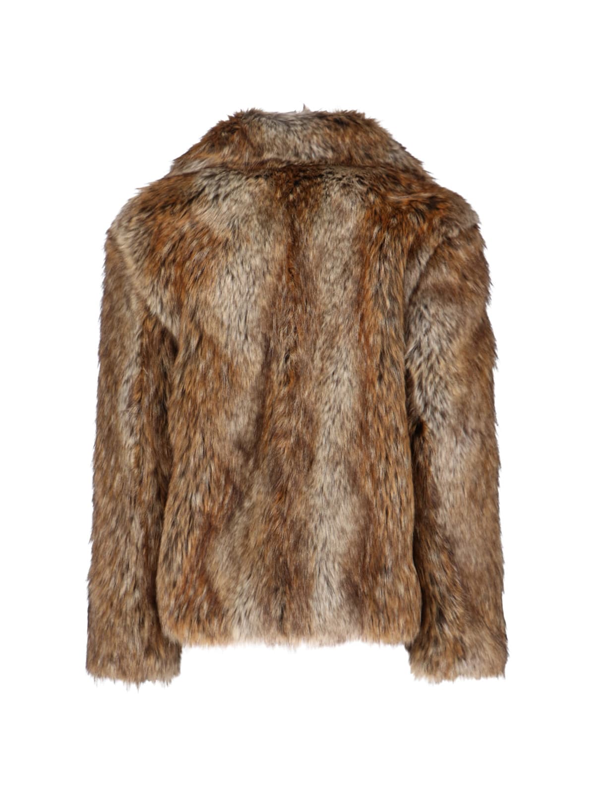Mm6 Maison Margiela Acrylic Jacket Synthetic Fur In Brown