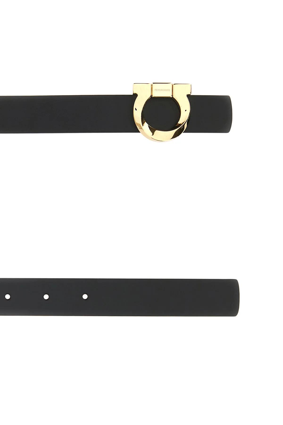 Shop Ferragamo Black Leather Reversible Belt