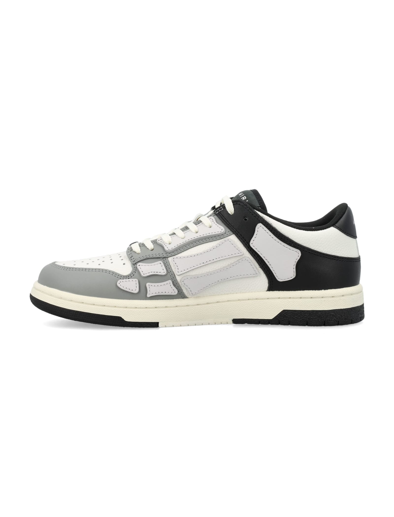 Shop Amiri Two-tone Skel Top Low Sneakers In Black White Grey