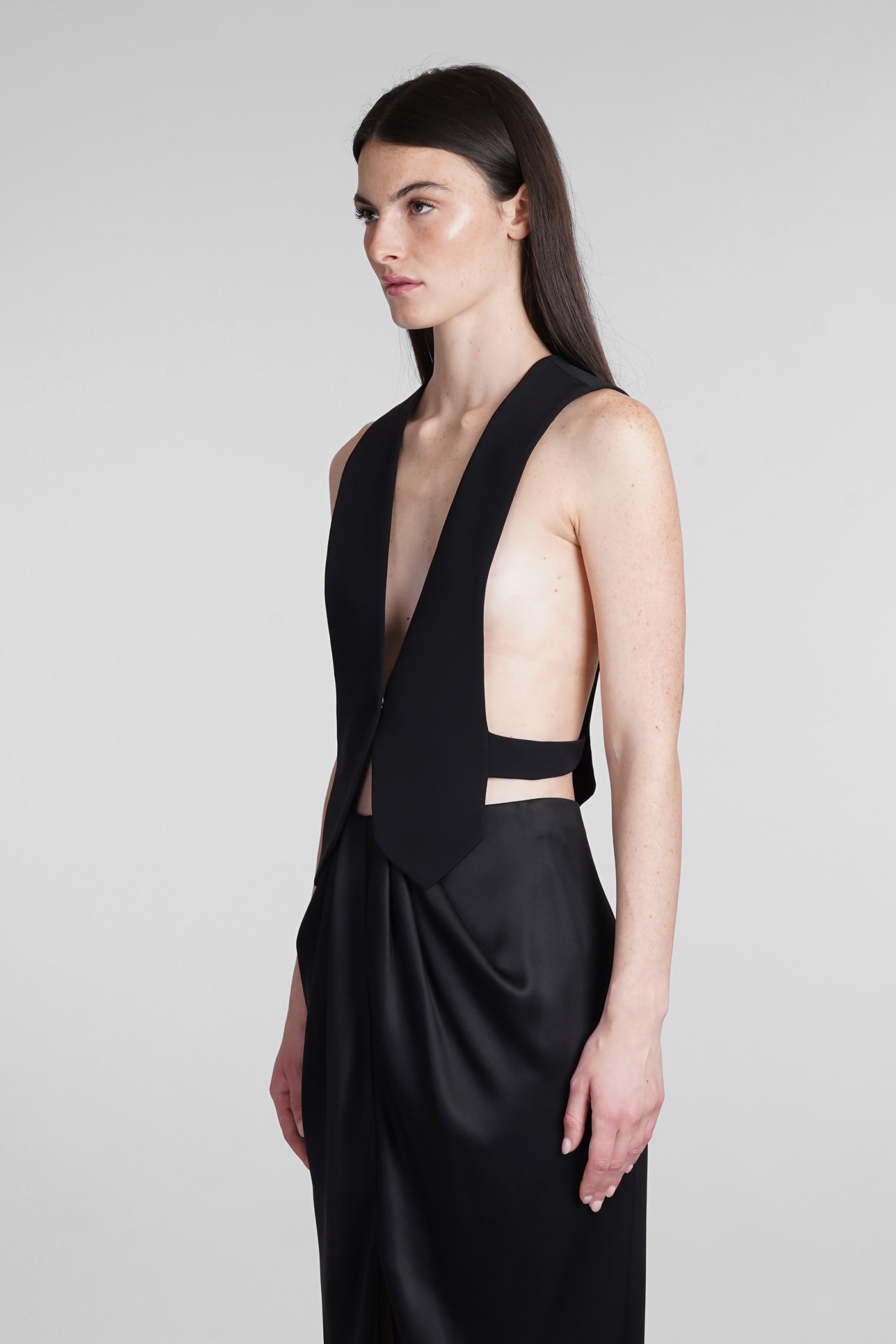 Shop Giorgio Armani Vest In Black Silk
