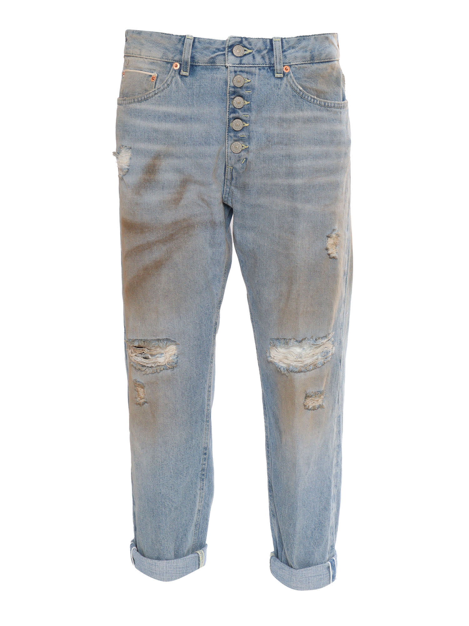 Dondup Vintage-inspired Denim Trousers In Blue