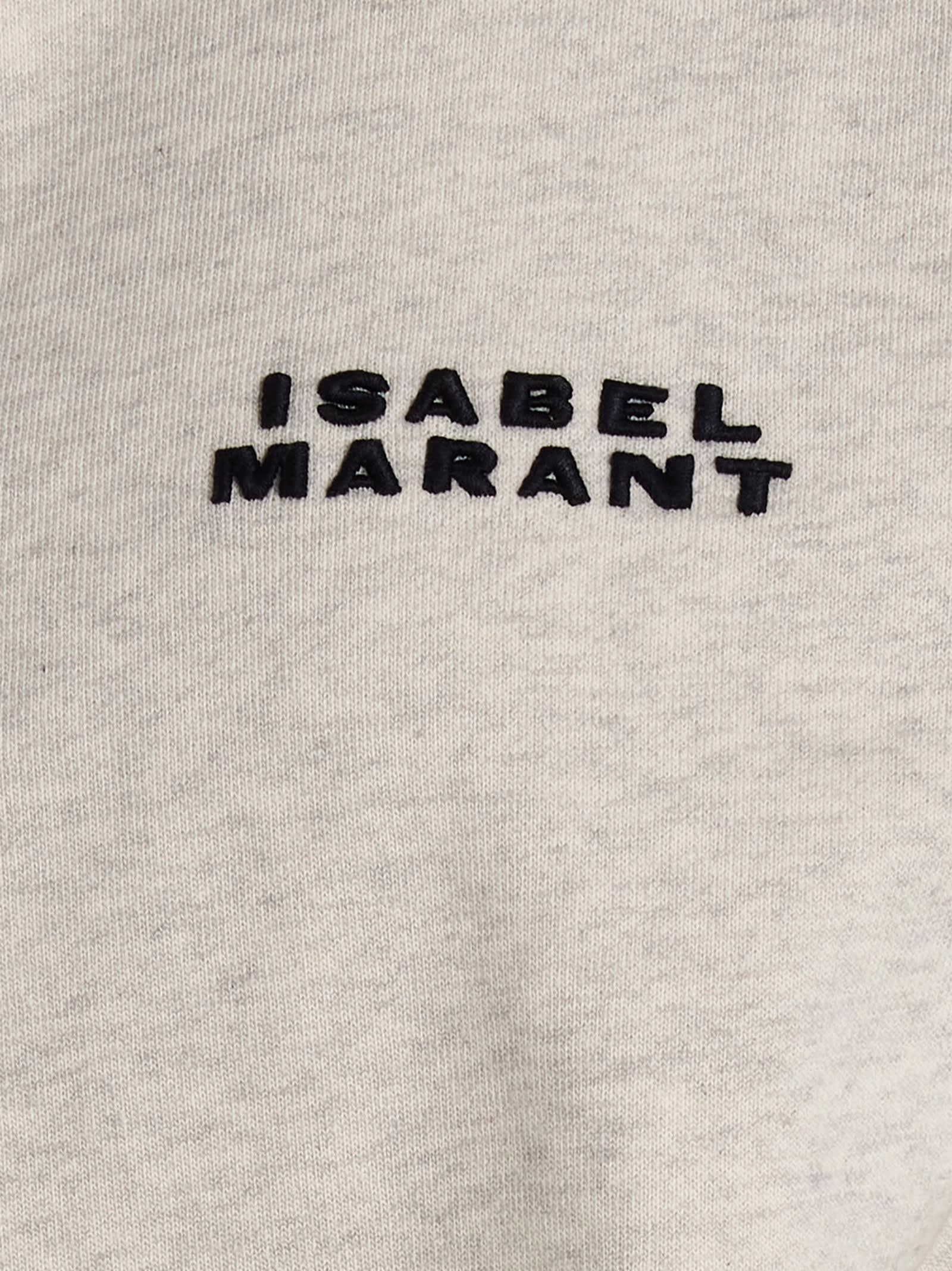 Isabel Marant Shad Cotton Crewneck Sweatshirt In Beige