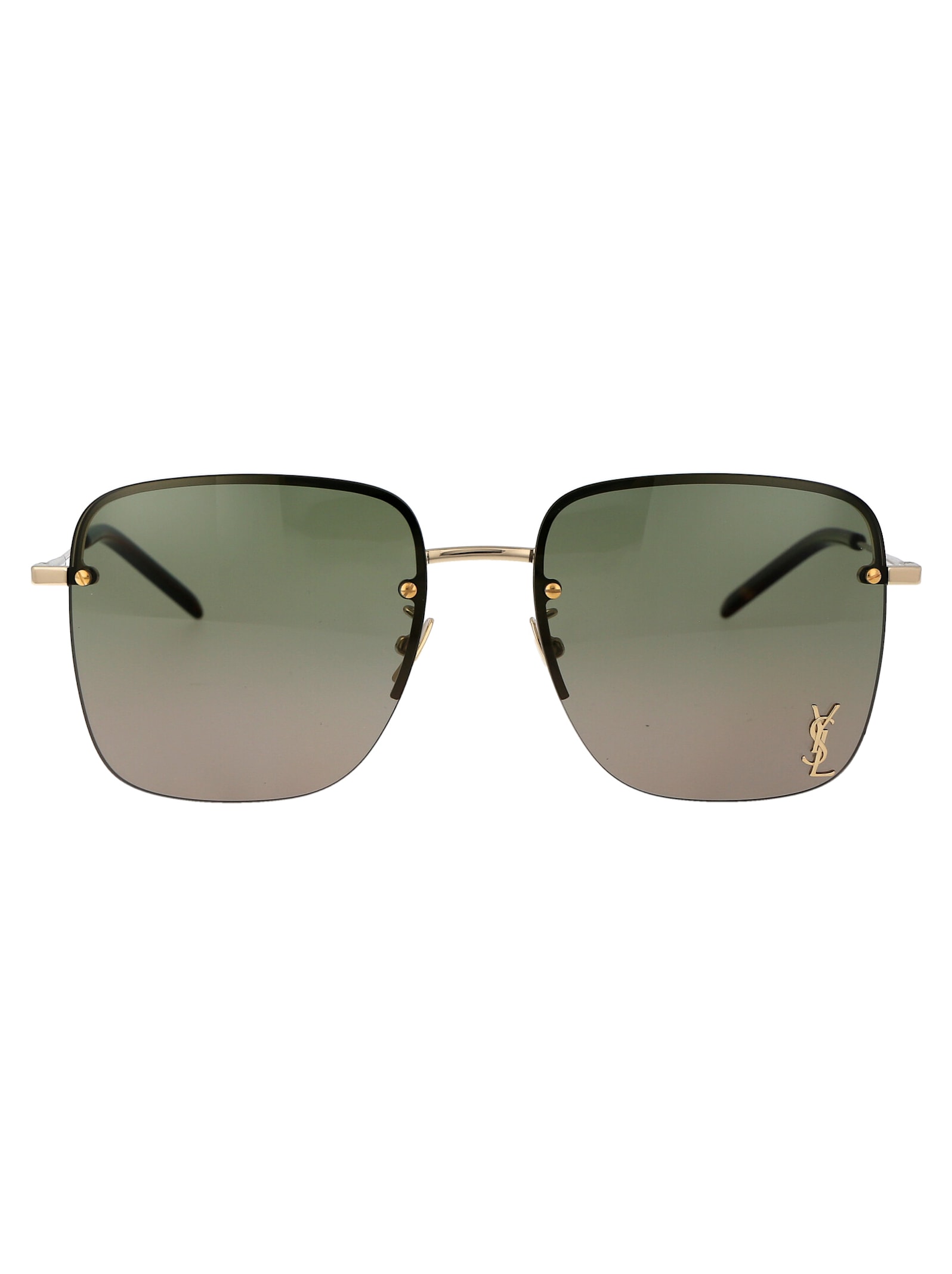 Saint Laurent Sl 312 M Sunglasses In 003 Gold Gold Green