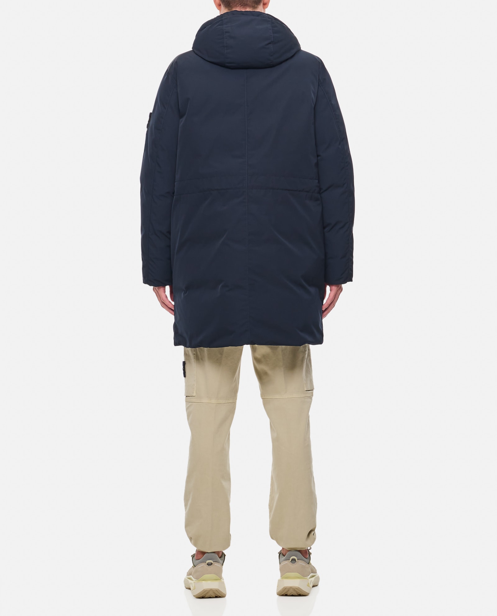 Shop Stone Island Parka Micro Twill In Blue