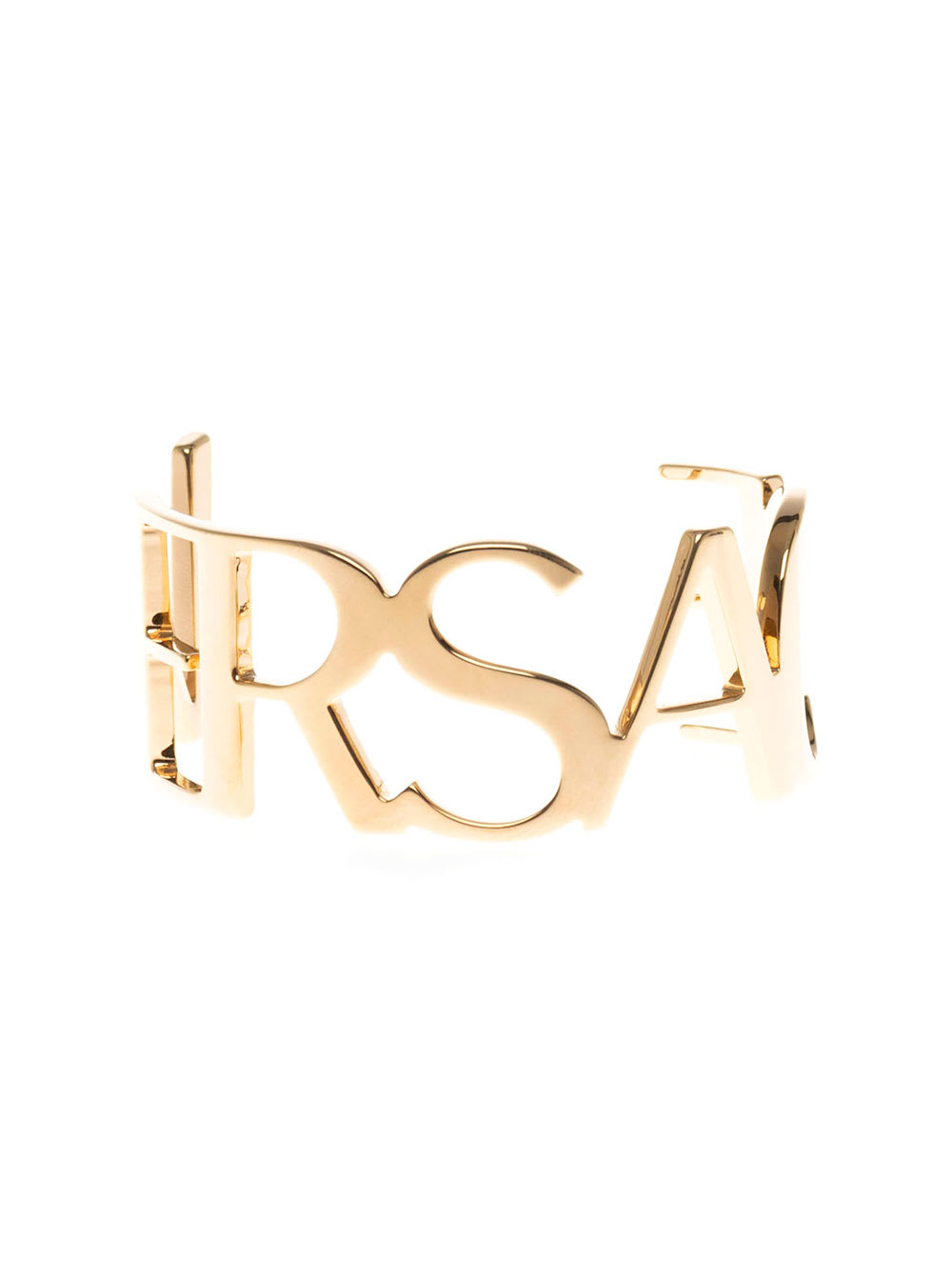 Versace Logo Shaped Gold-tone Bracelet In Metal Versace Donna