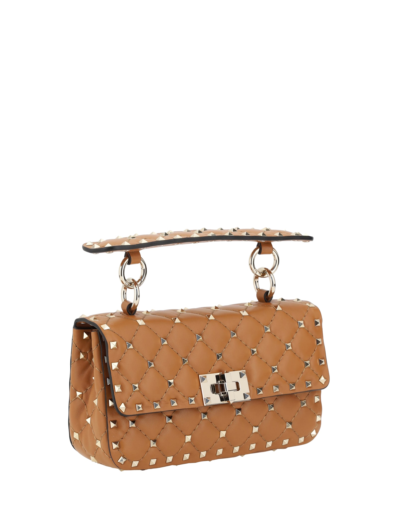 Valentino Garavani Valentino Small Shoulder Bag Rockstud Spike In Nutmeg