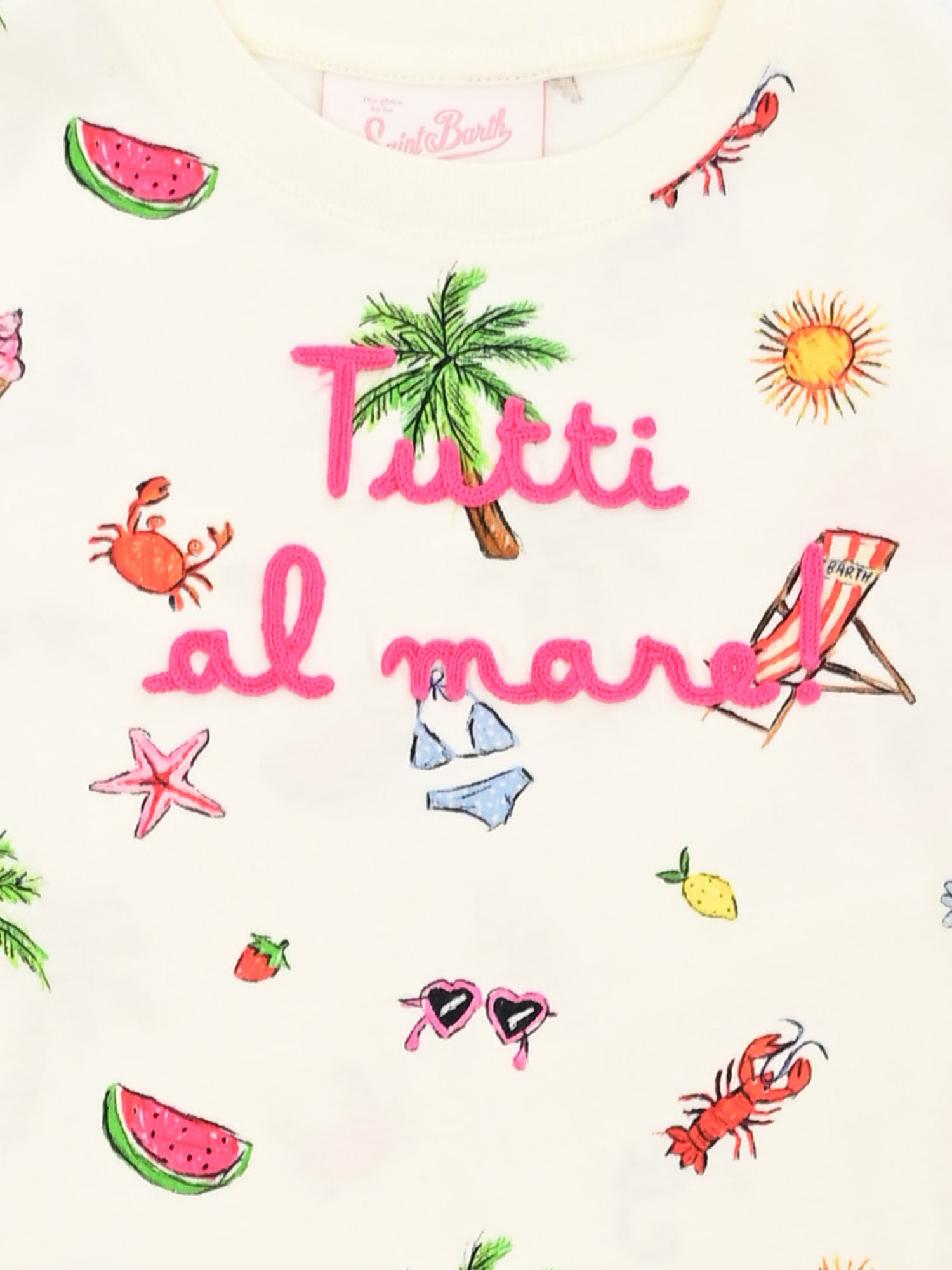 Mc2 Saint Barth Abbey-tutti Mare Summer Sketch 10 Emb In Neutral