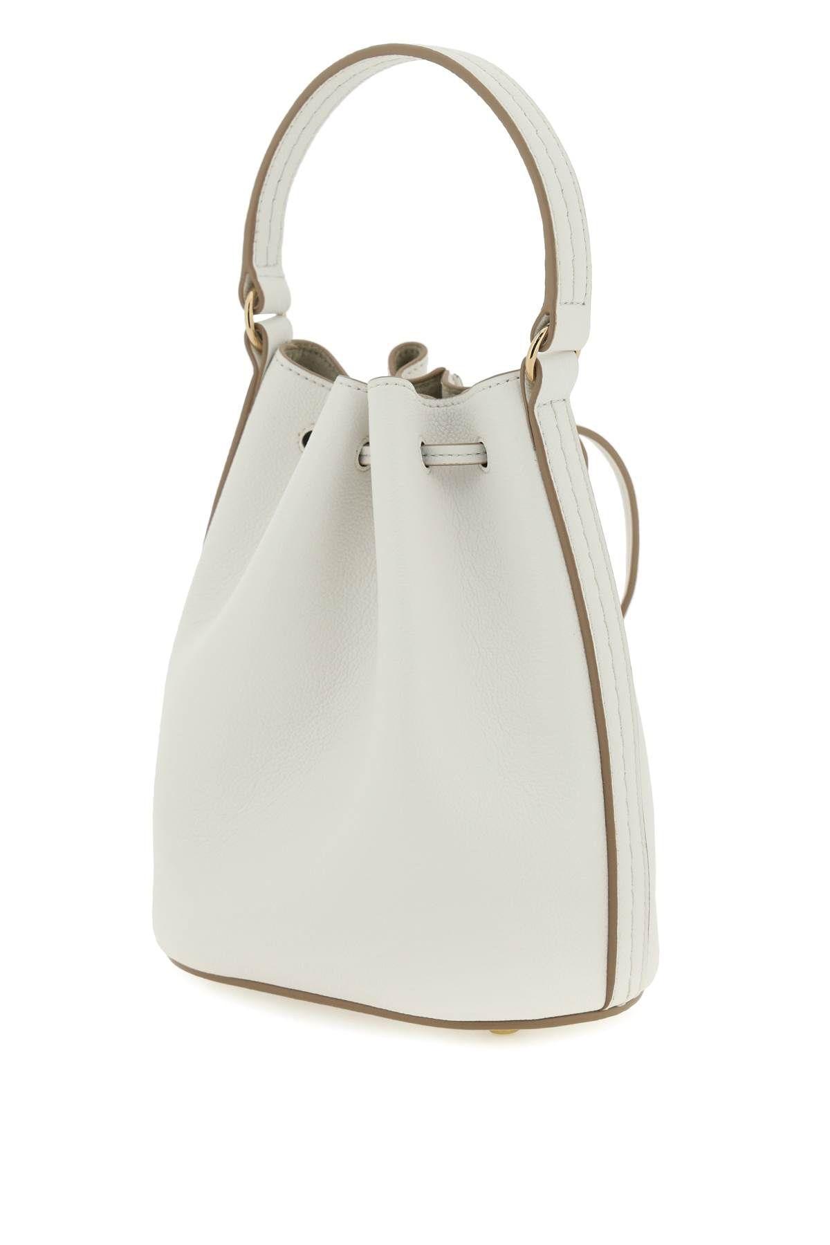 Shop Tod's T Timeless Micro Bucket Bag In Bianco