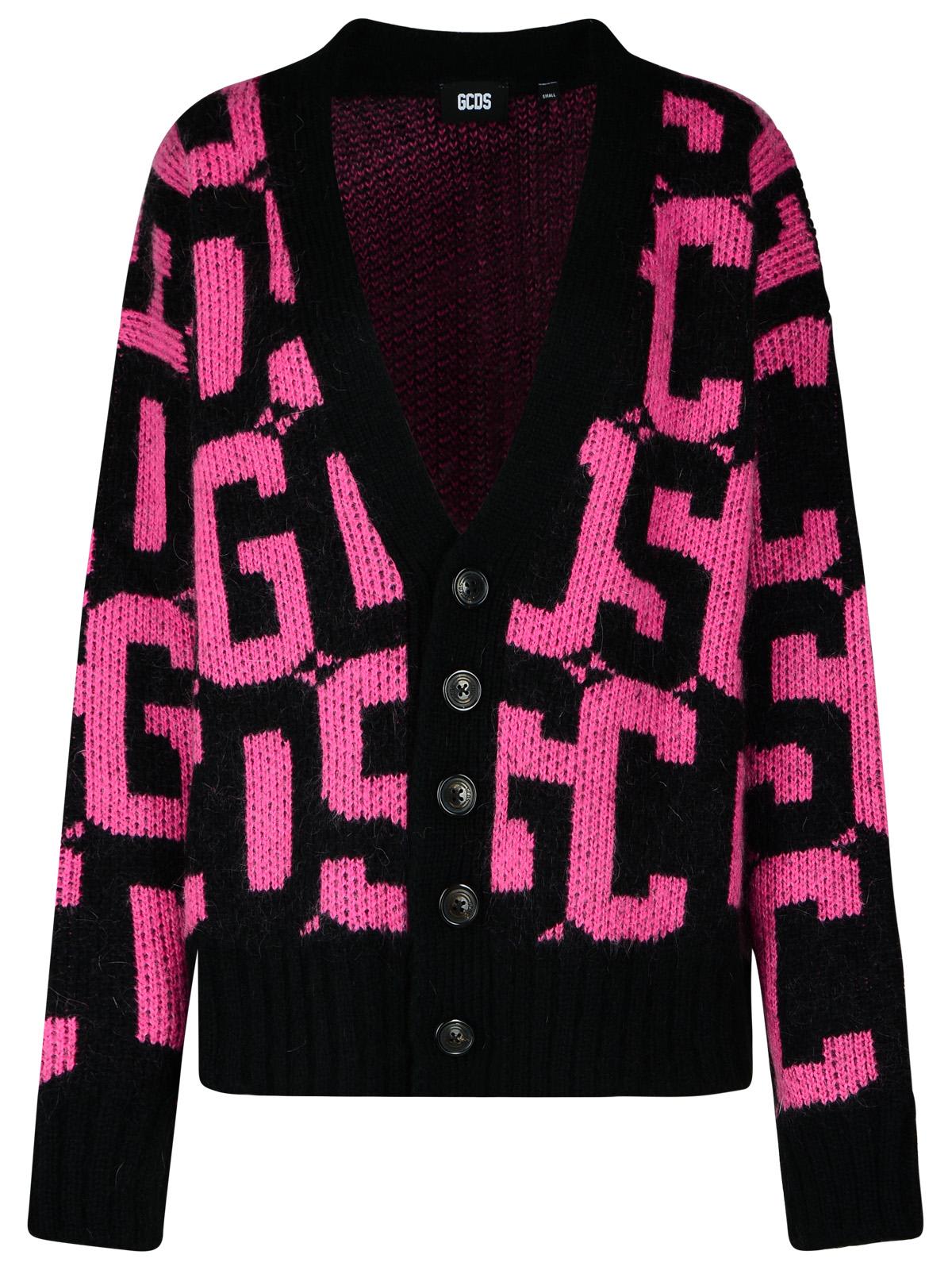 monogram Black Acrylic Blend Cardigan