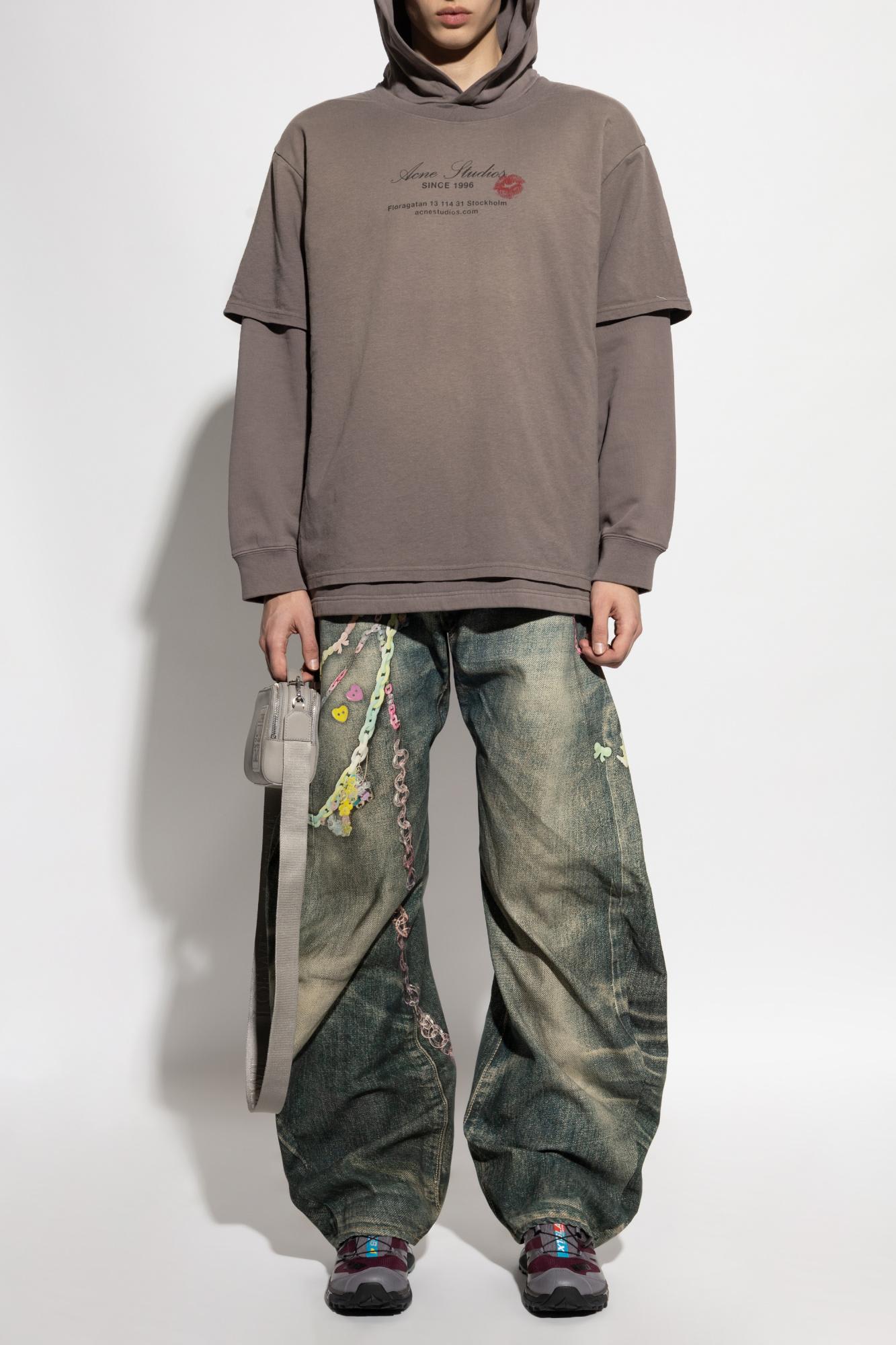 Acne Studios Women Double Layer Hoodie In Grigio